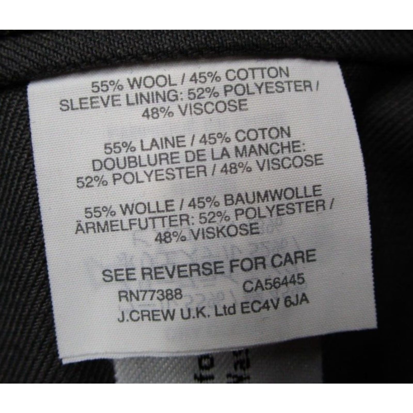 J.Crew J. CREW Blazer Mens 42 R Gray Ludlow American Woolen Wool/Cotton Blend 2 Button Single-Breasted Notch Lapel Jacket Size 42R - 6 Thumbnail