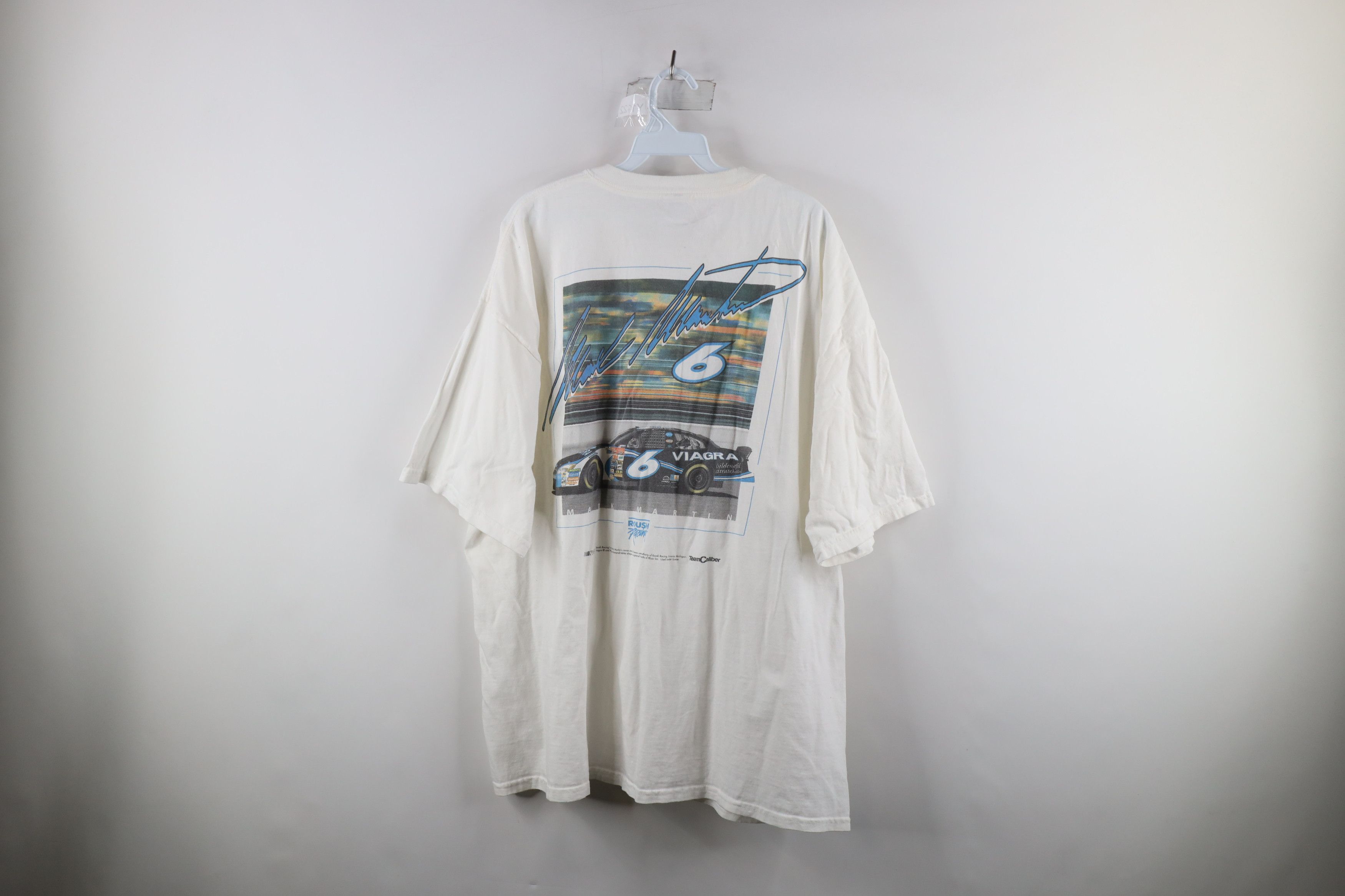 Vintage Vintage 90s NASCAR Out Mark Martin Racing Pocket T-Shirt Size US XXL / EU 58 / 5 - 10 Thumbnail
