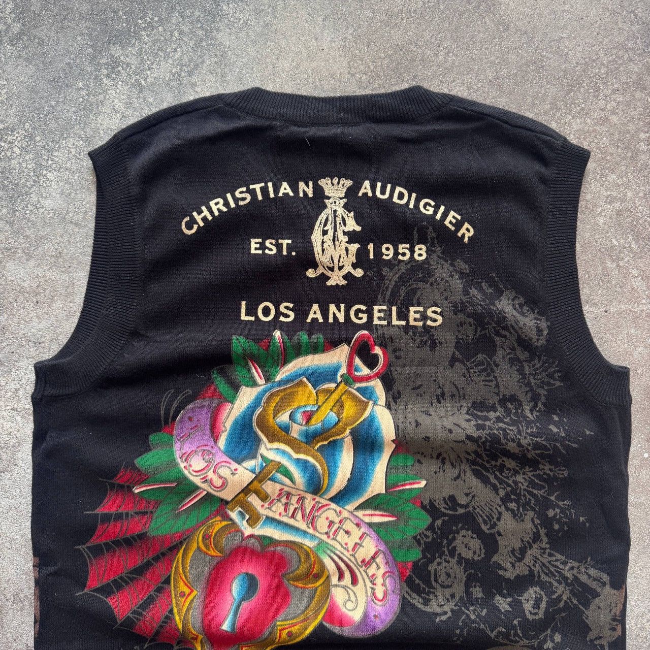 Ed Hardy Christian Audigier (Ed Hardy) Rhinestones Sleeveless Sweater Size US XL / EU 56 / 4 - 6 Thumbnail