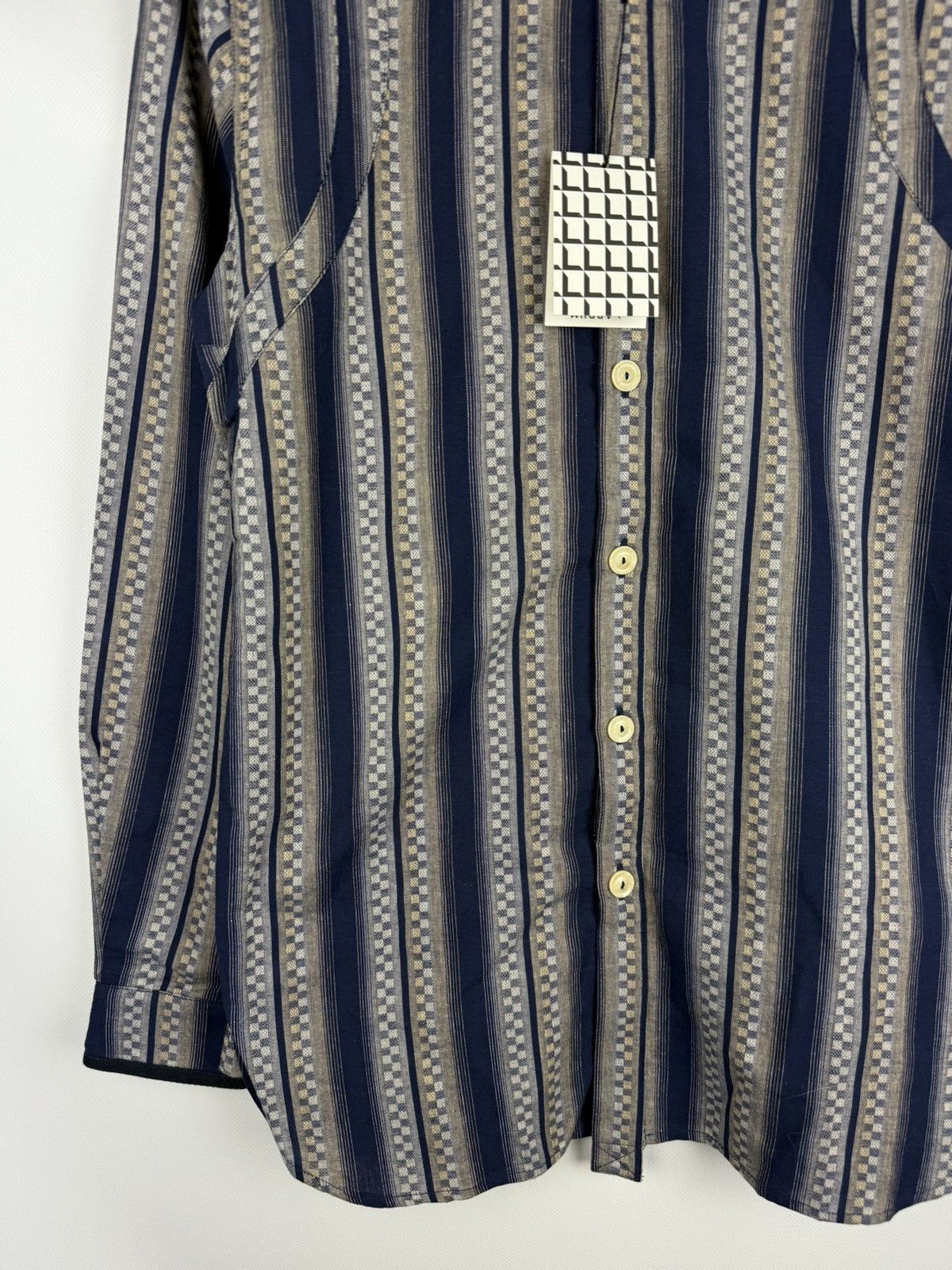 Designer BNWT! Labrum L/S Collarless Patterned Button Up Shirt Size US M / EU 48-50 / 2 - 7 Thumbnail