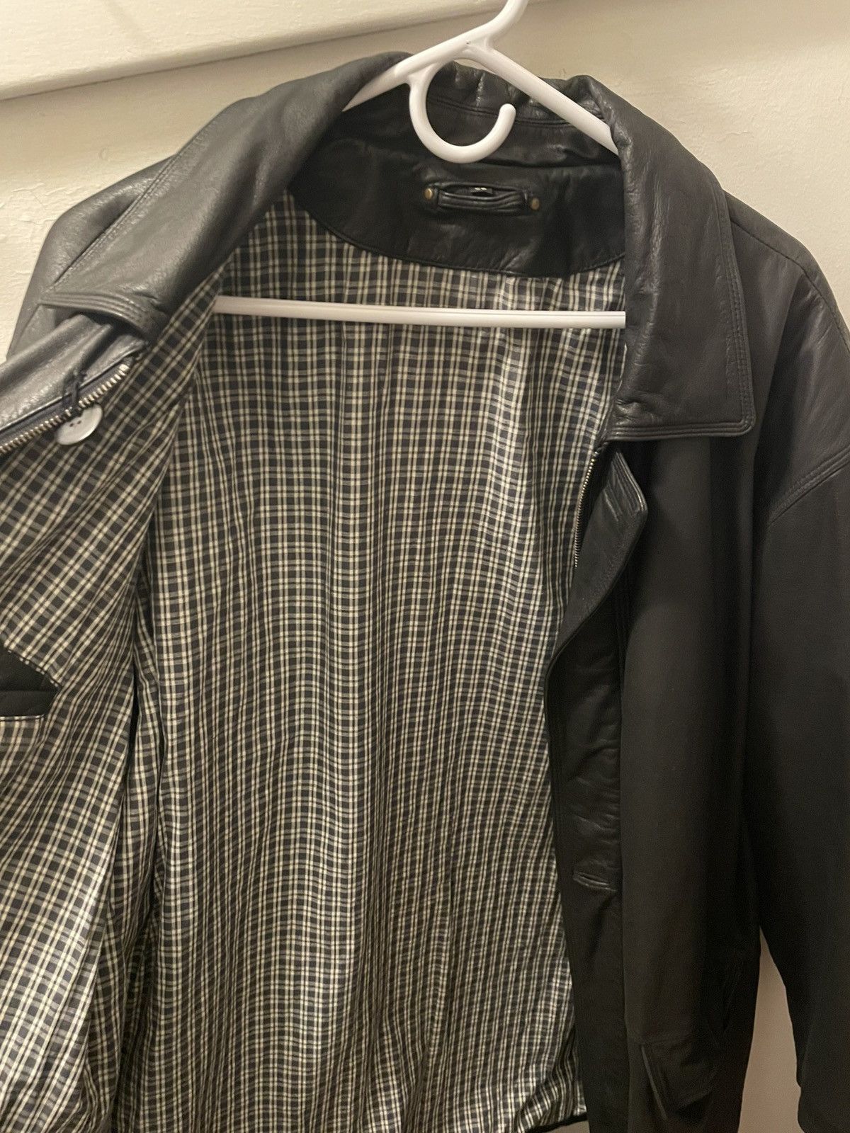 Japanese Brand × Vintage Vintage black leather jacket, size xl Size US XL / EU 56 / 4 - 3 Thumbnail