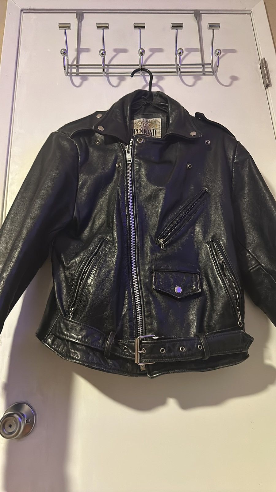 Other Vintage Black Leather Motorcycle Jacket size 40 (large) Size US L / EU 52-54 / 3 - 8 Thumbnail