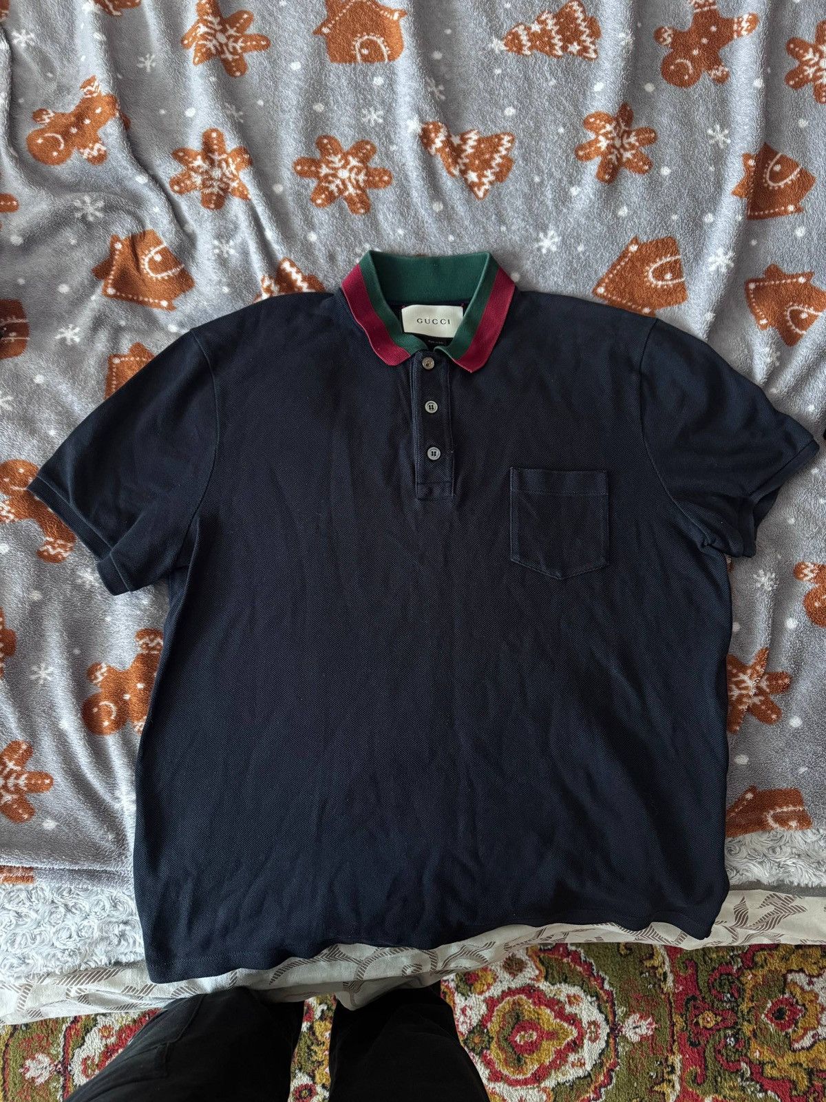 Gucci Gucci Navy Polo Shirt with Pocket Size US M / EU 48-50 / 2 - 2 Thumbnail