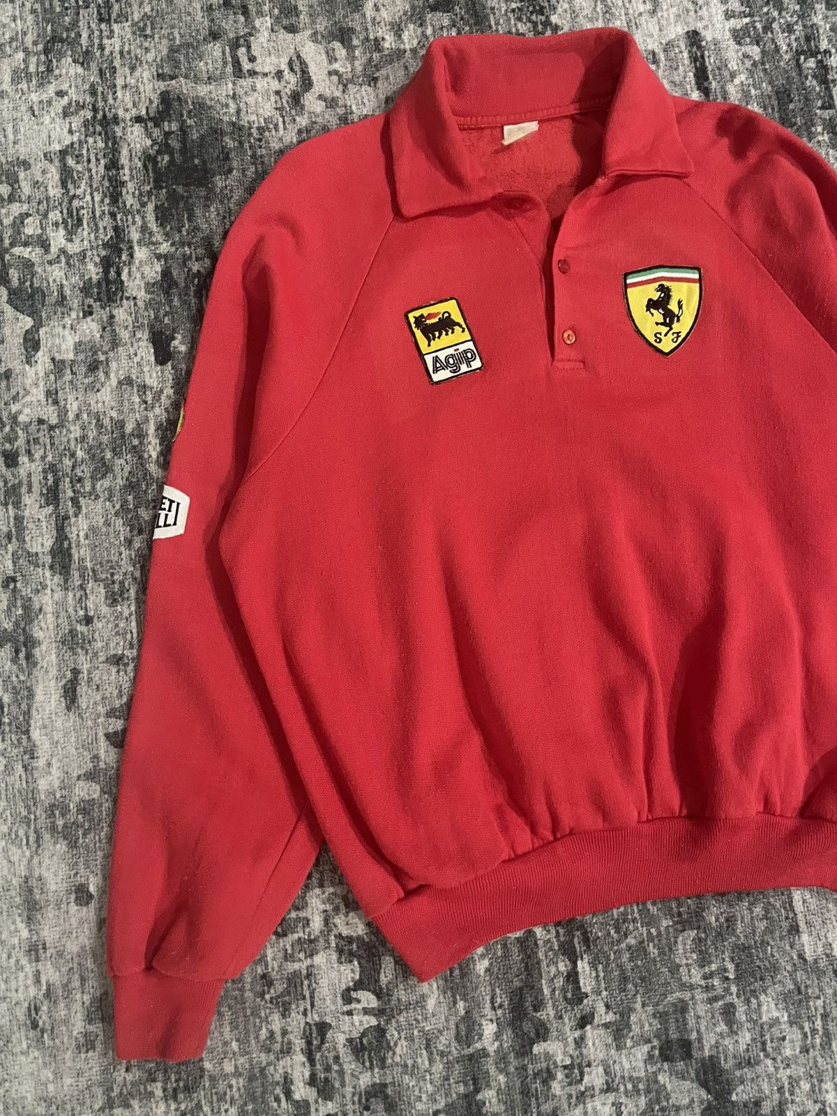 Ferrari Vintage Ferrari Agip Collar Sweatshirt Size US L / EU 52-54 / 3 - 4 Thumbnail
