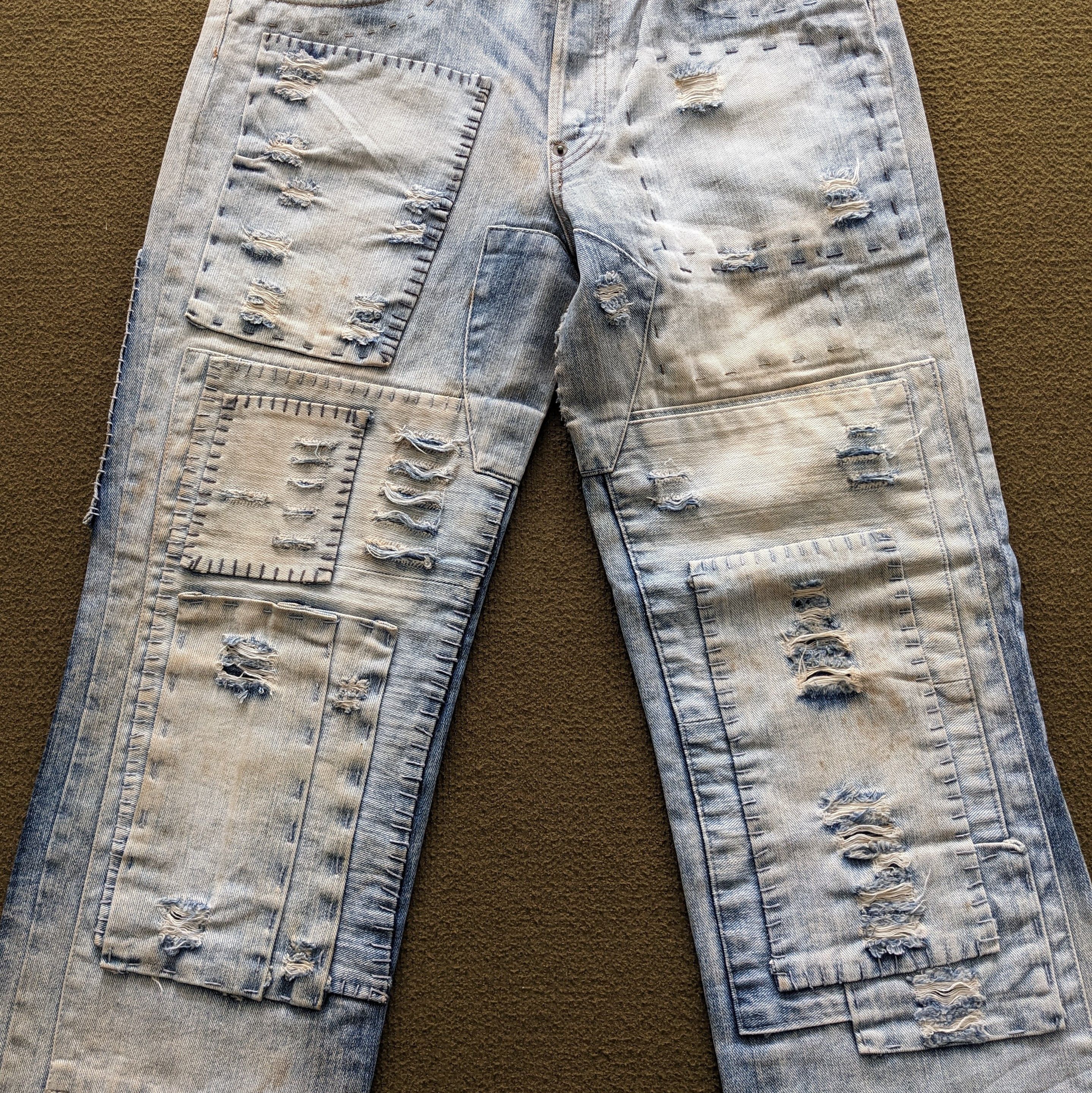 Vintage Vintage SATISFY Private Brand Patchwork Style Jeans Size US 30 / EU 46 - 2 Thumbnail