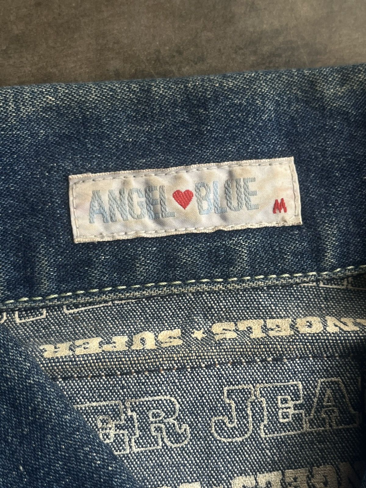 Angel Blue × Hysteric Glamour × Japanese Brand 2000s Angel Blue Japanese Y2k Embroidery Patch Denim Jacket Size M / US 6-8 / IT 42-44 - 12 Thumbnail