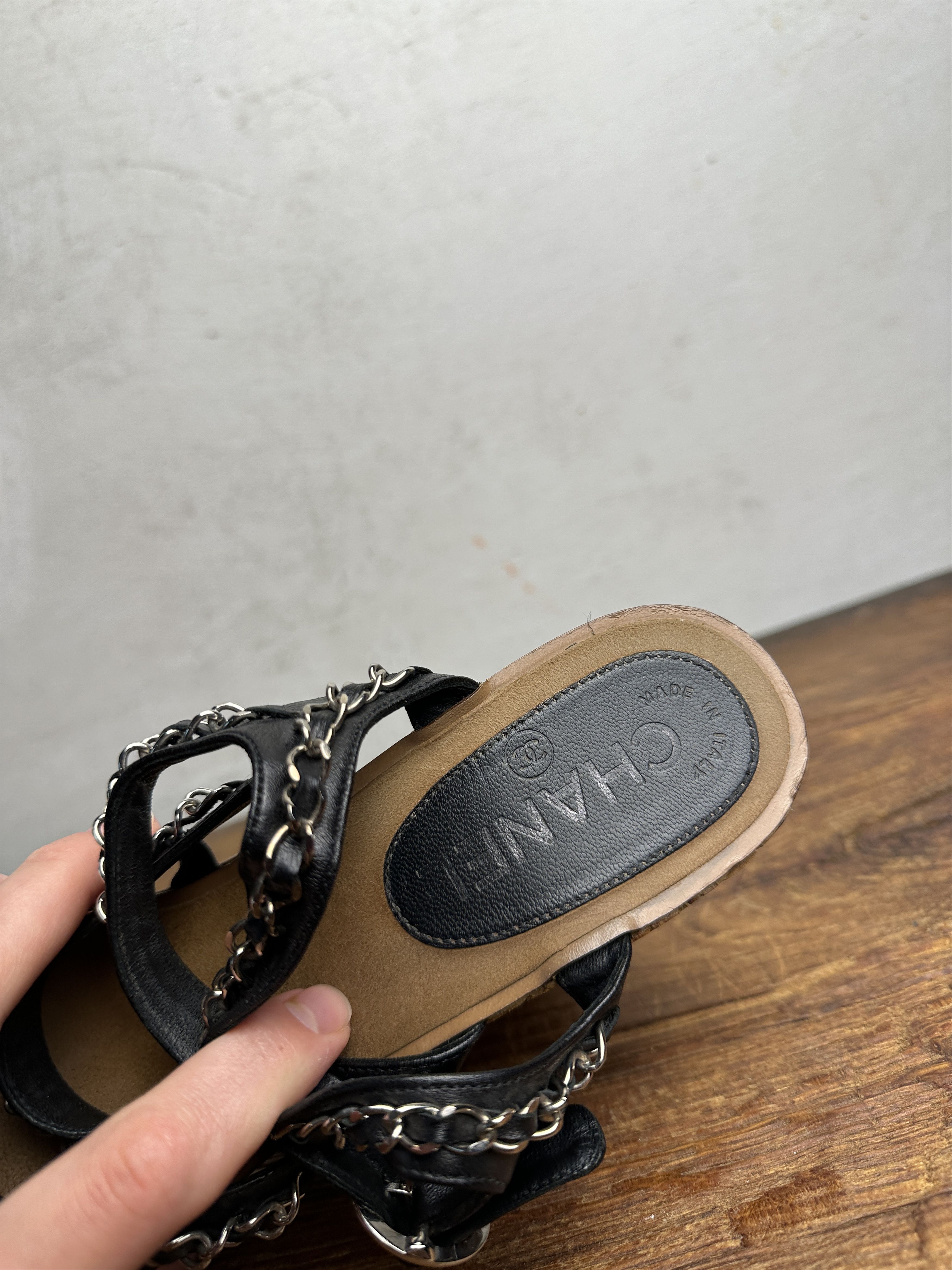 Chanel Chanel Chain Wedge sole Sandals Size US 9 / IT 39 - 7 Thumbnail