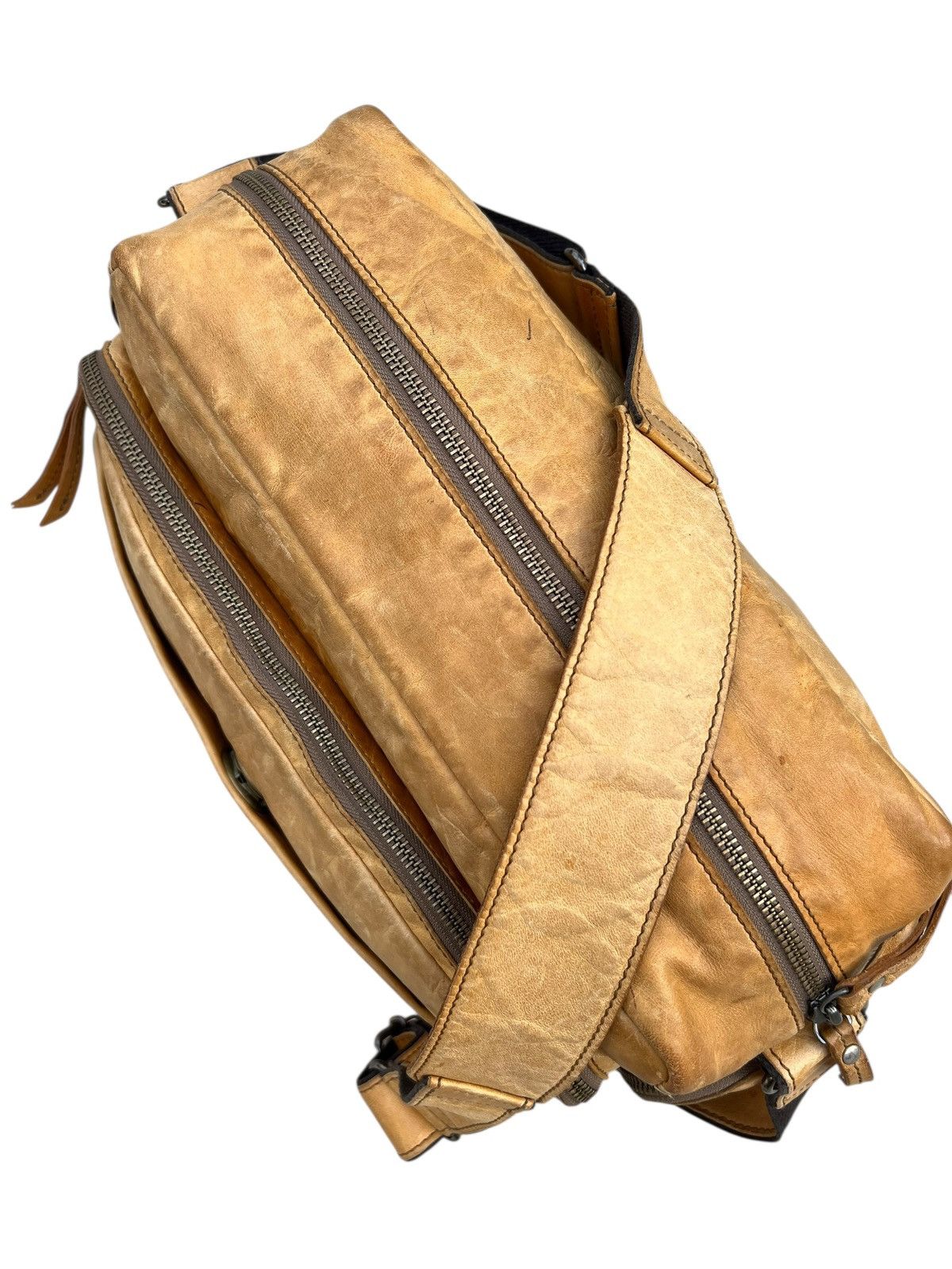 Leather LINK-KU Japan Stains Patina Horse Leather Messenger Bag Size ONE SIZE - 18 Thumbnail