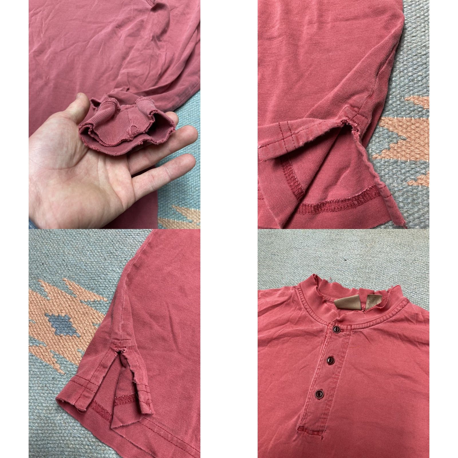 Vintage **LL Bean Men's Medium Red Cotton Henley Button-Up Shirt** User: **LL Bean Men's Medium Red Cotton 1/4 Button Henley Shirt** Size US M / EU 48-50 / 2 - 8 Thumbnail