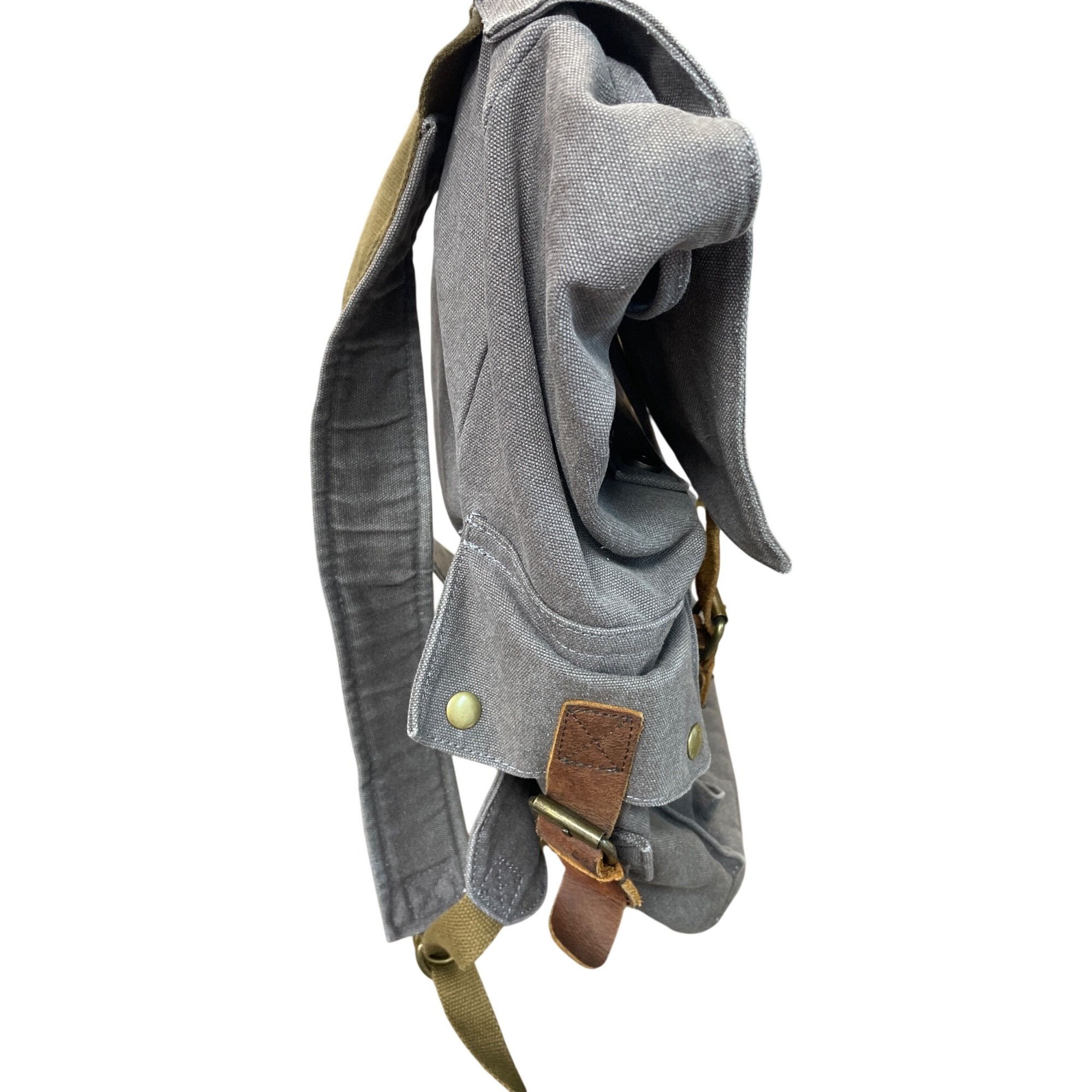 Other Kattee mens gray brown fabric leather heavy duty hiking back Size ONE SIZE - 4 Thumbnail