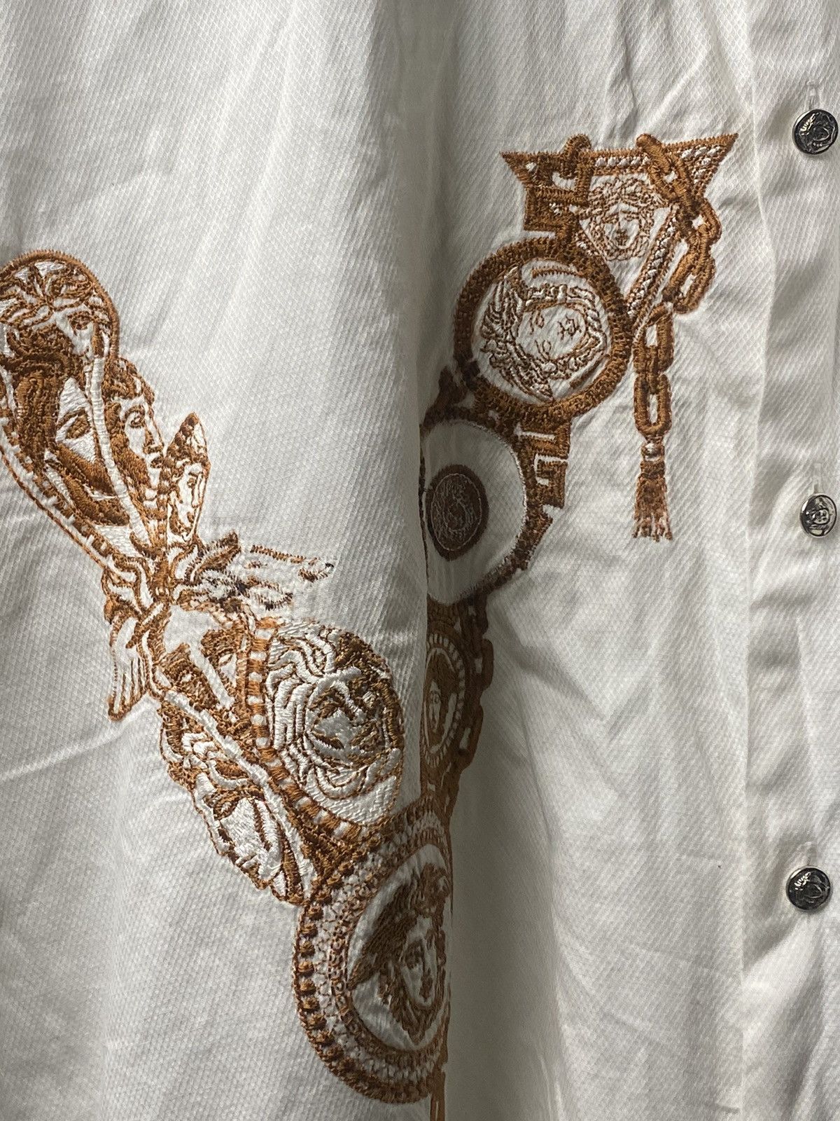 Versace Vintage 1990's Versace Jeans Couture White Shirt Size US M / EU 48-50 / 2 - 2 Thumbnail
