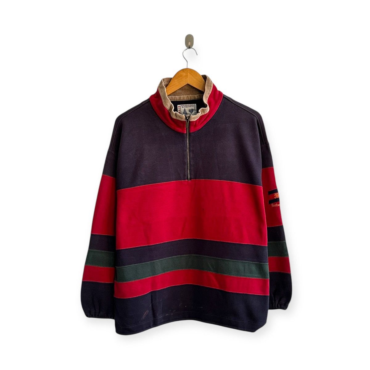 Burberry vintage 90s BURBERRY stripe stripes sweatshirts crewneck Size US M / EU 48-50 / 2 - 1 Thumbnail
