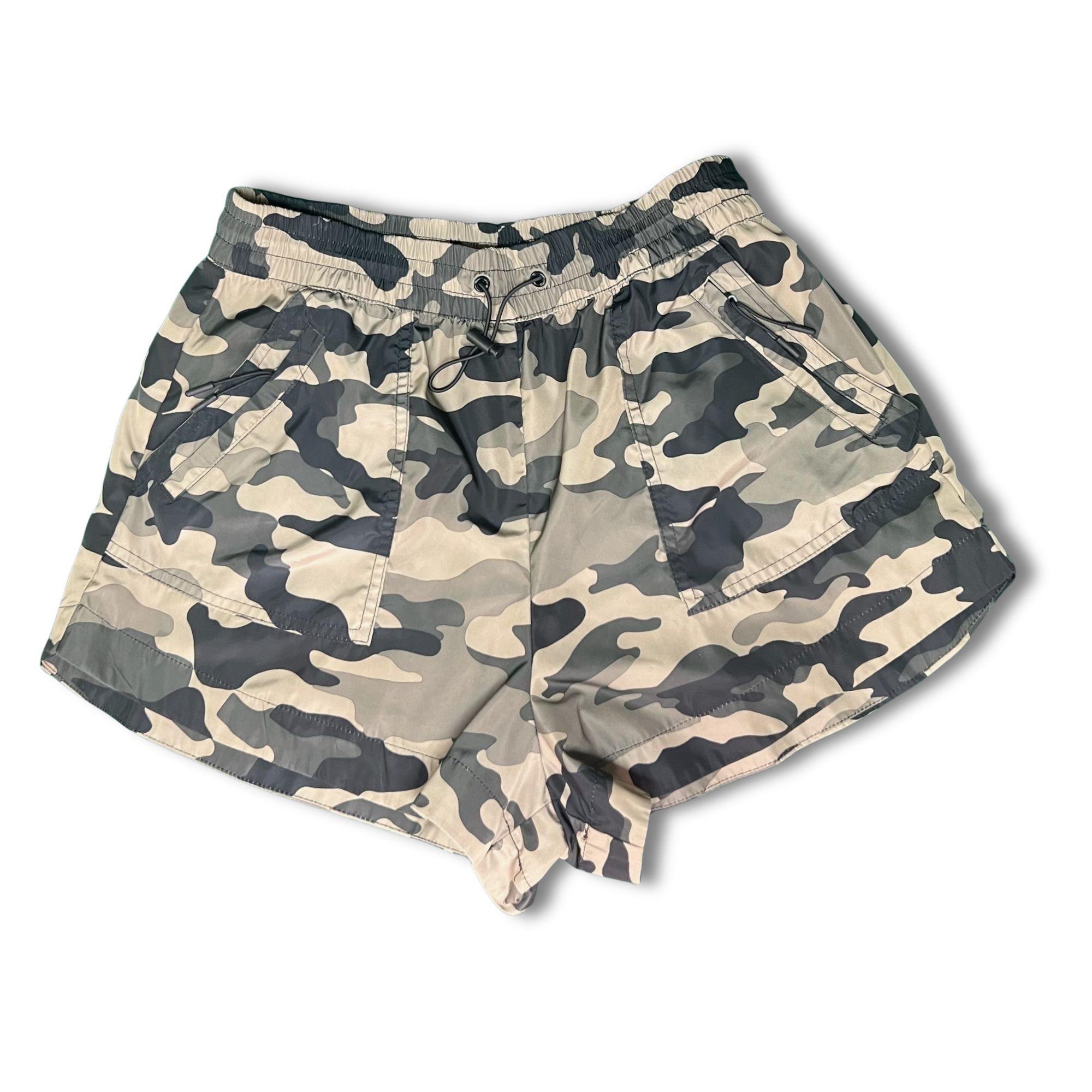 Zara Zara Womens Camouflage Shorts With Elastic Waist & Drawstrin Size 28" / US 6 / IT 42 - 2 Thumbnail