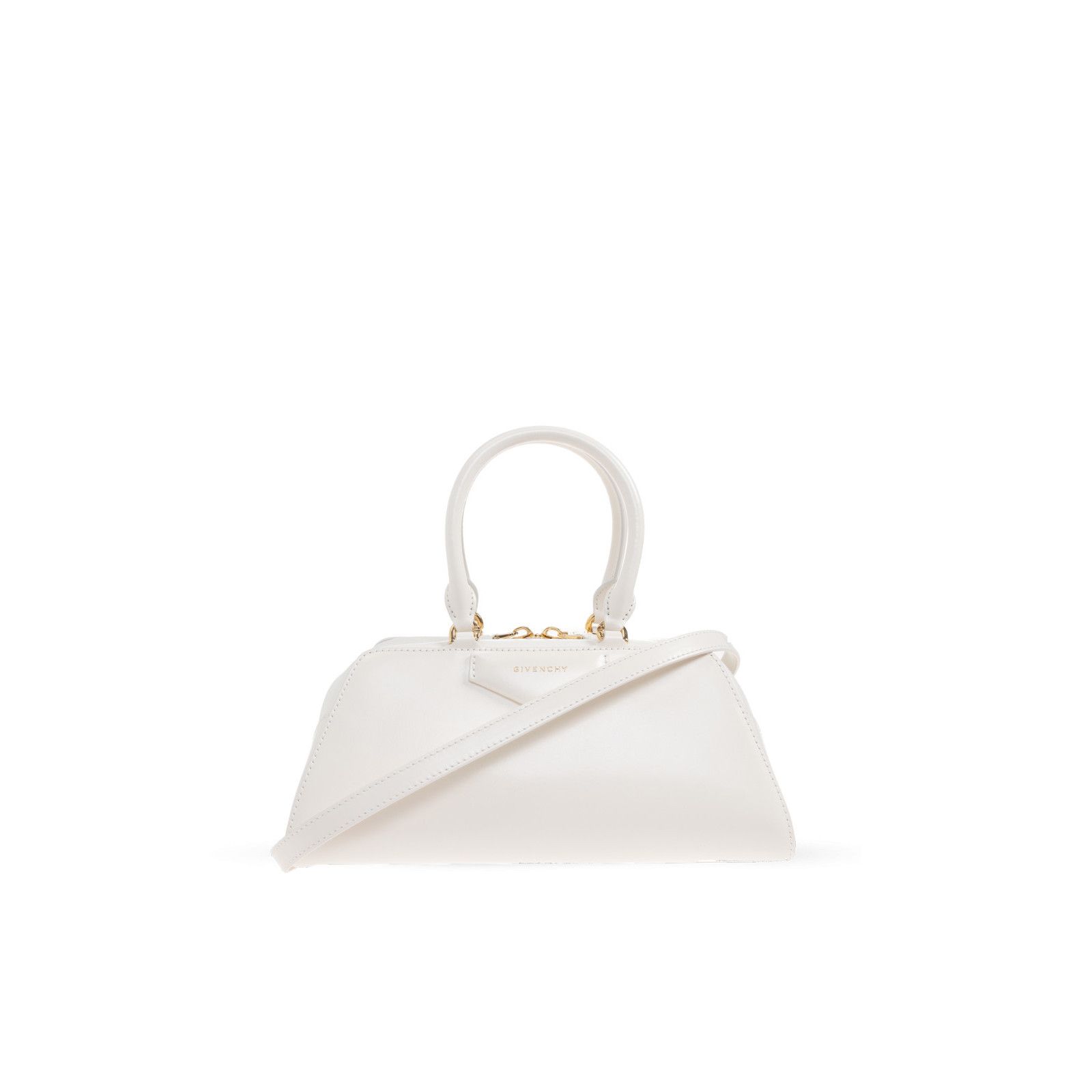 GIVENCHY Small Antigona White Shiny Leather Top Handle Handb