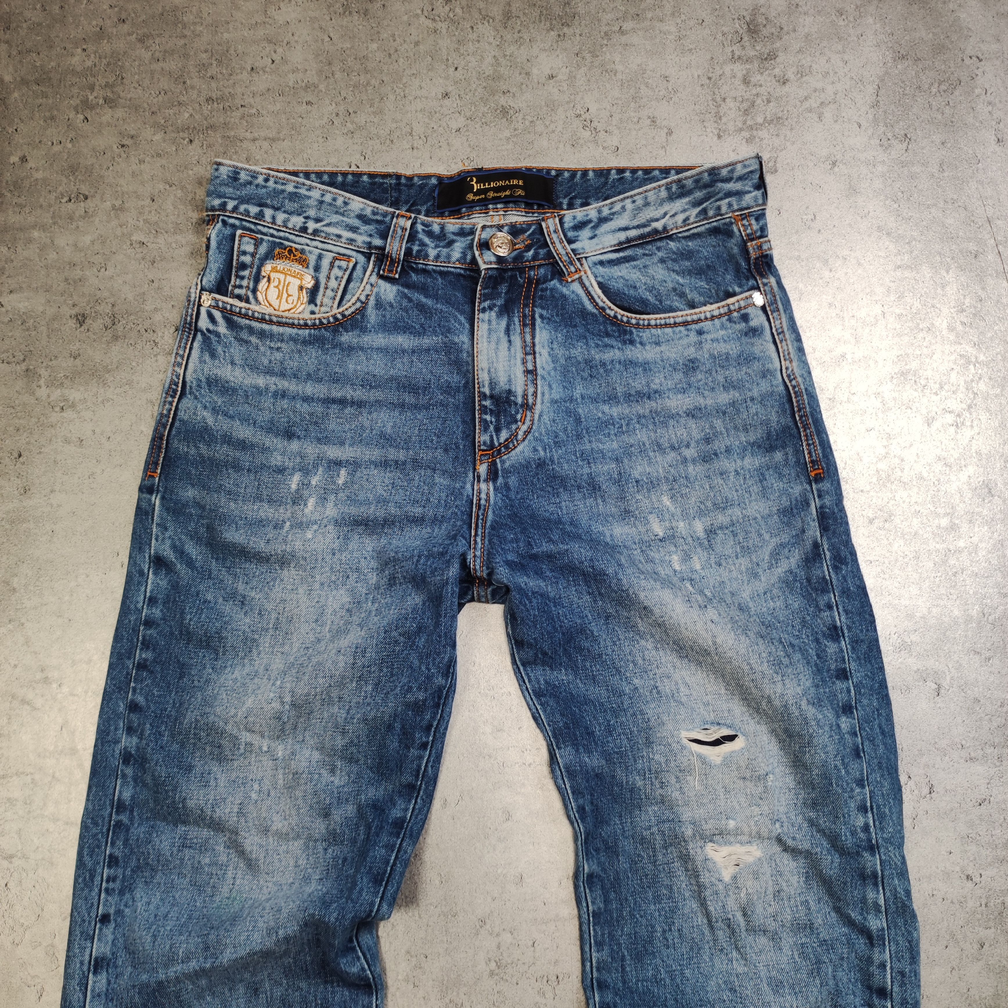Billionaire Couture RARE Billionaire Couture Italy Crocodile Distressed Denim Size US 32 / EU 48 - 4 Thumbnail