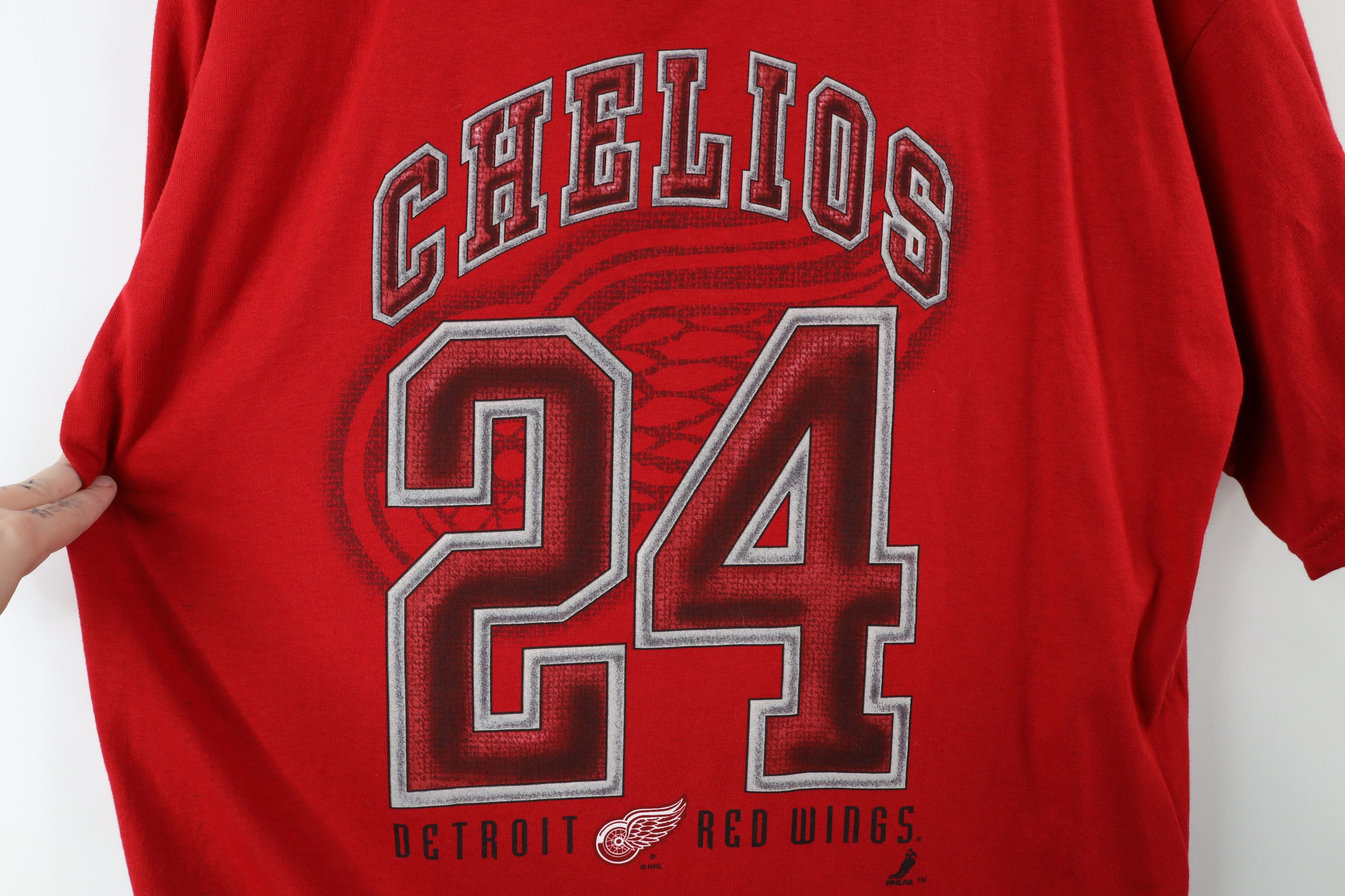 Vintage Vintage Chris Chelios Detroit Red Wings Hockey T-Shirt #24 Size US L / EU 52-54 / 3 - 4 Thumbnail