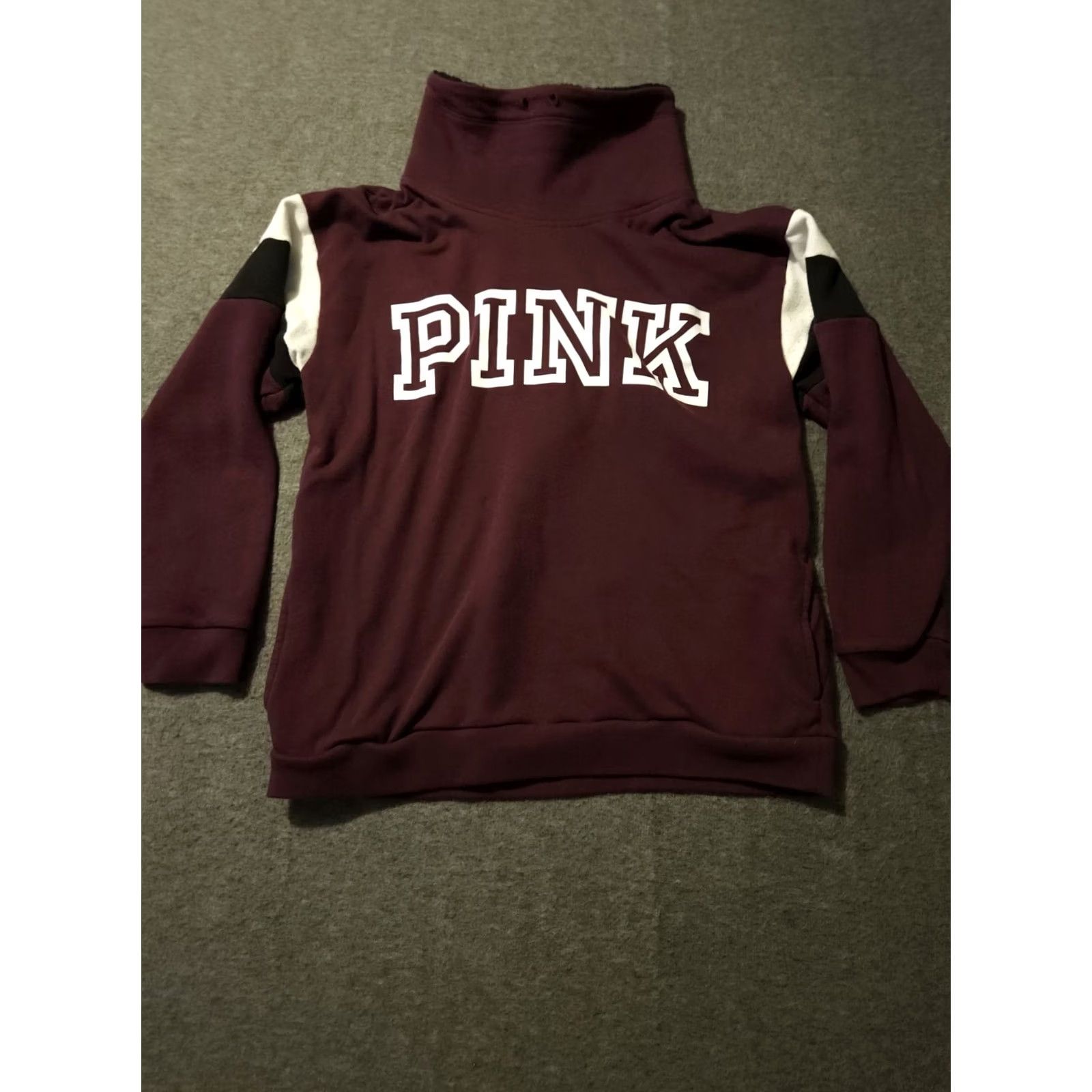 Victoria's Secret VINTAGE Victoria's Secret PINK Sweatshirt Women Medium Burgundy Mock Neck Pullover Logo Love Activewear US Made Vietnam Size M / US 6-8 / IT 42-44 - 5 Thumbnail