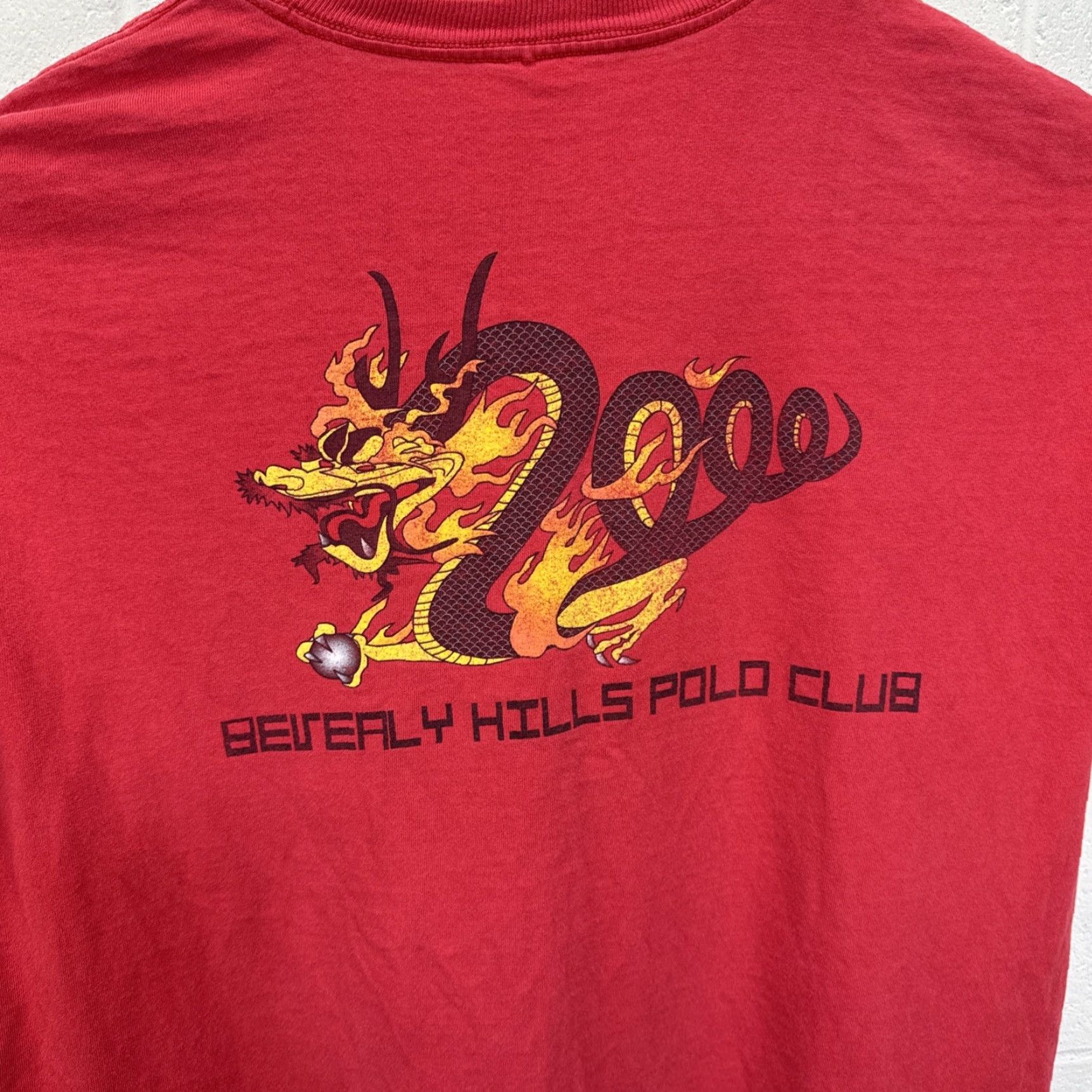 Beverly Hills Polo Club VINTAGE Beverly Hills Polo Club T Shirt Mens 2XL Red Dragon Logo 90s Size US XXL / EU 58 / 5 - 2 Thumbnail