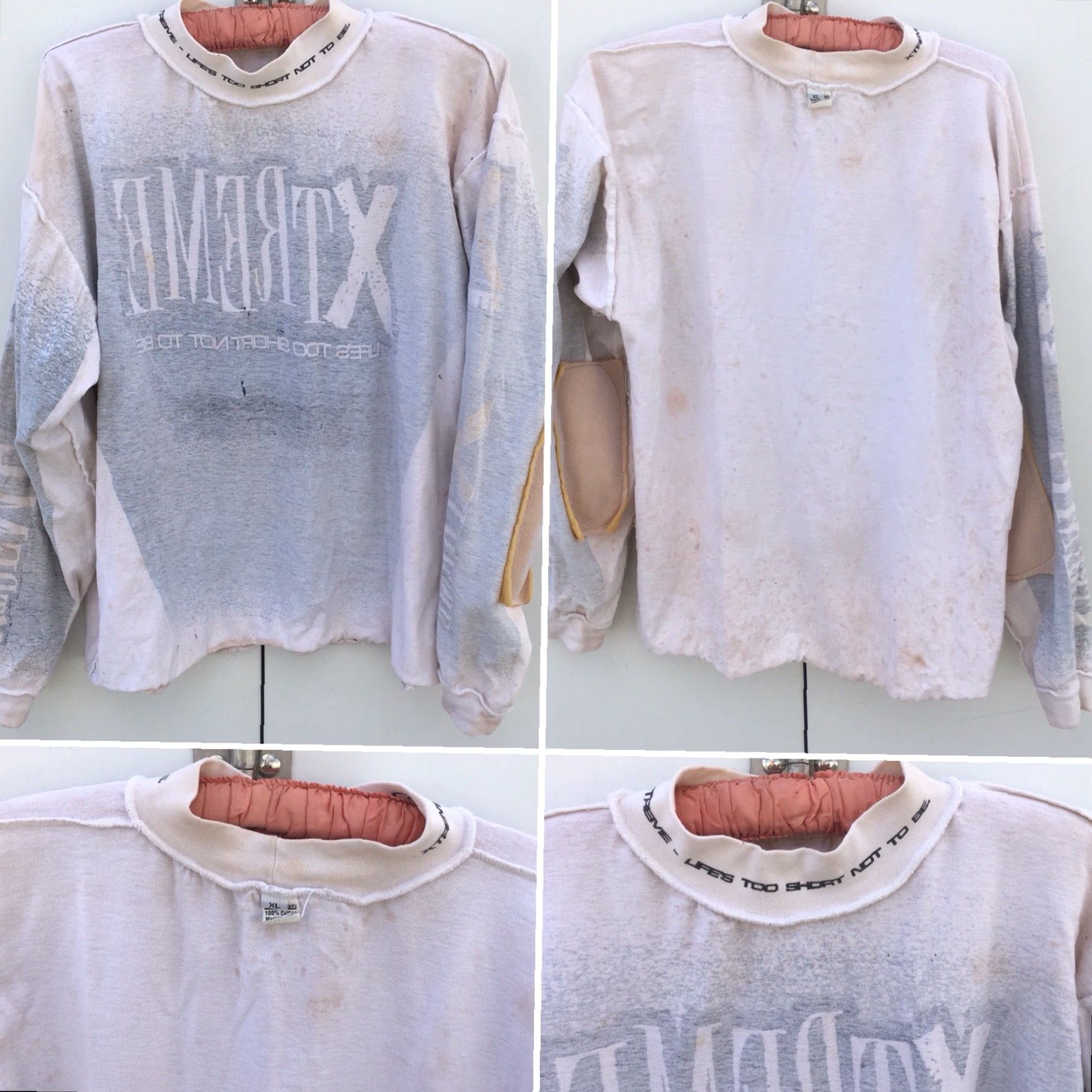 Vintage VINTAGE XTREME Lifes’s Too Short Not To Be Motocross T-Shirt XL USA Shirt Men Long Sleeve 1990s White Graphic Tee XS? Size US XL / EU 56 / 4 - 7 Thumbnail