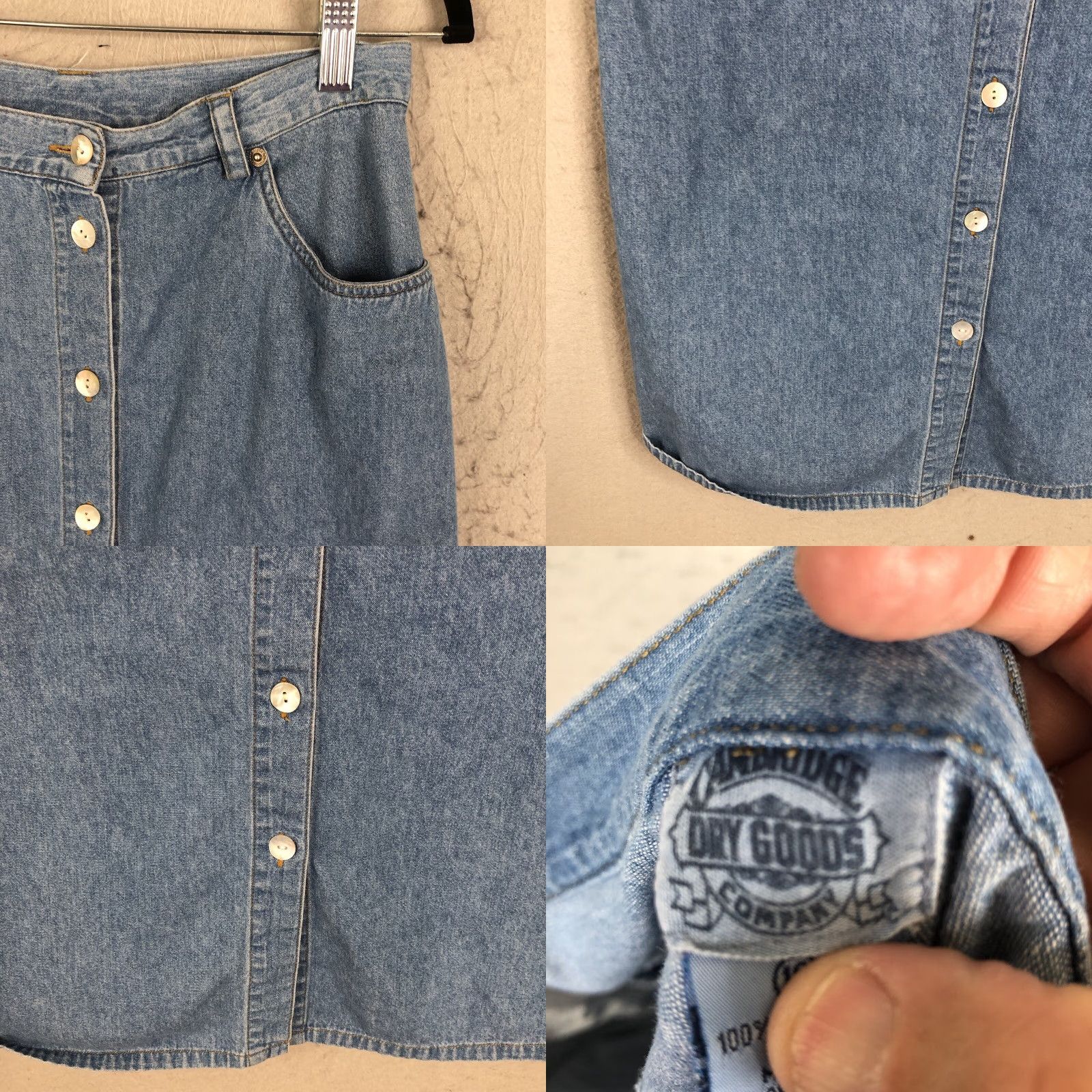 Vintage VINTAGE Cambridge Dry Goods Jean Skirt Womens 10 Blue Denim Button Front Modest 90s Bohemian Southwestern Maxi Pockets Womens Size 32" / US 10 / IT 46 - 8 Thumbnail
