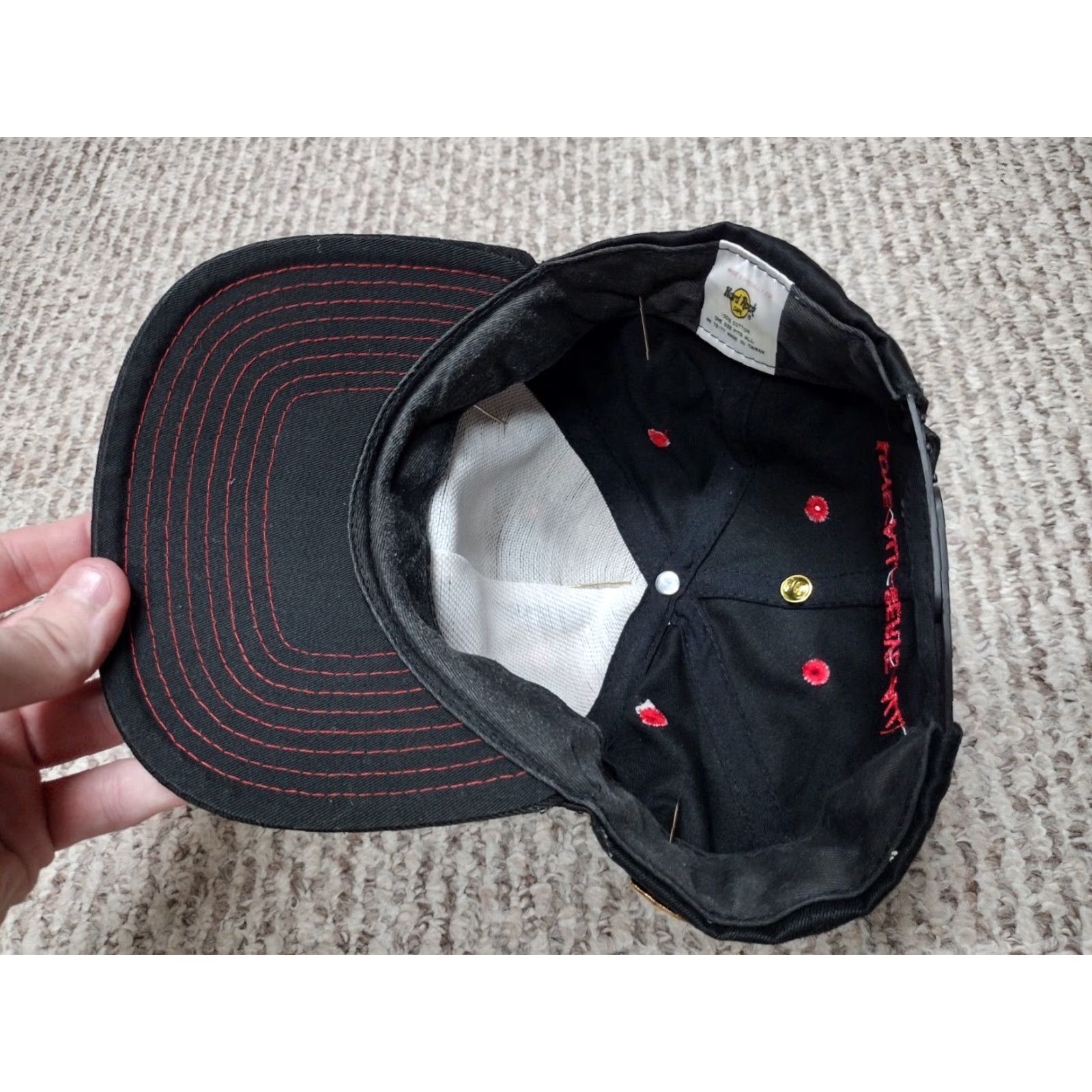 Hard Rock Cafe VINTAGE Hard Rock Cafe Hat Snapback Nashville TN Black Adjustable Unisex Adults 90s USA Guitar Enamel Pins Theme Size ONE SIZE - 5 Thumbnail