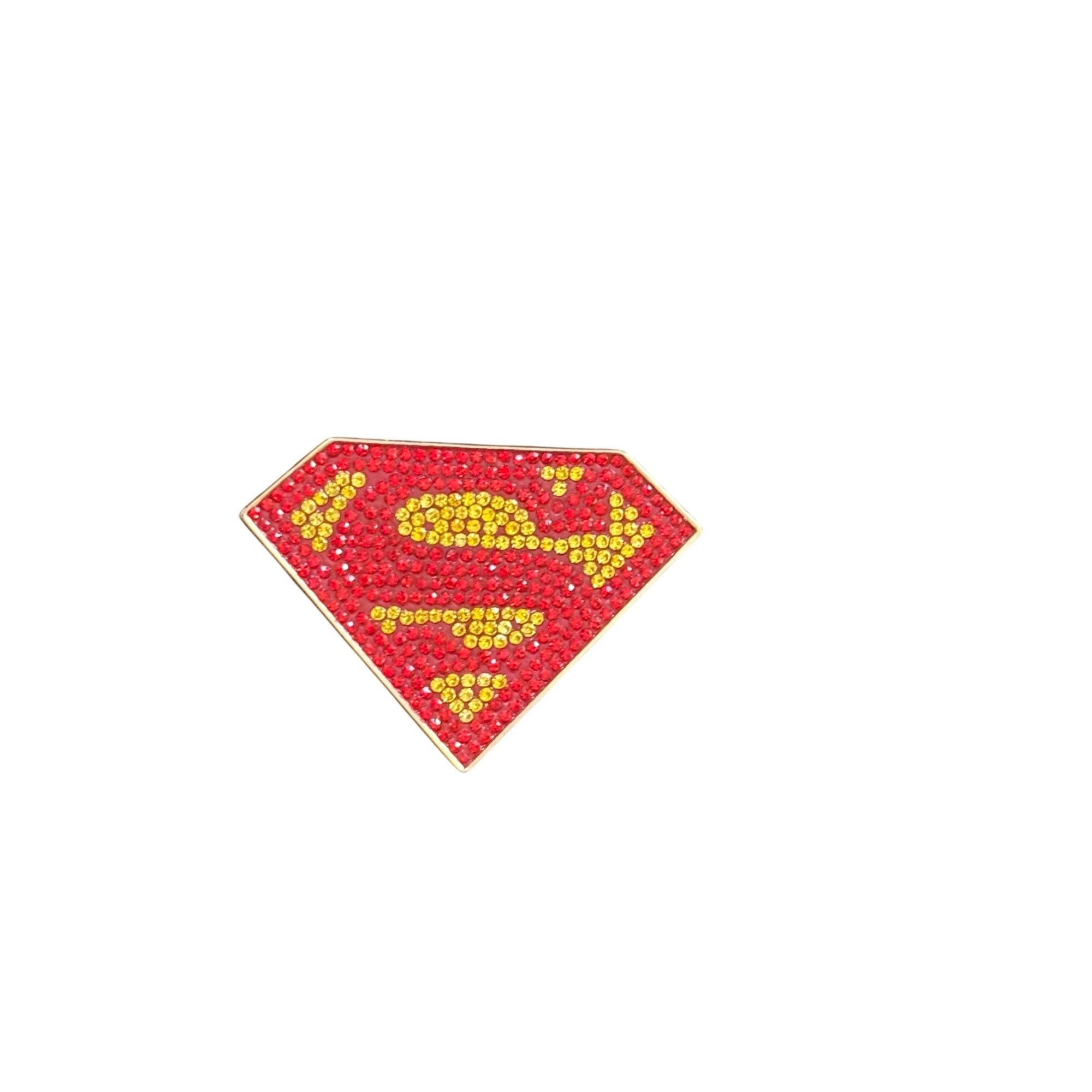 DC Comics Superman Rhinestone Brooch Pin Logo Red & Yellow Size ONE SIZE - 7 Thumbnail