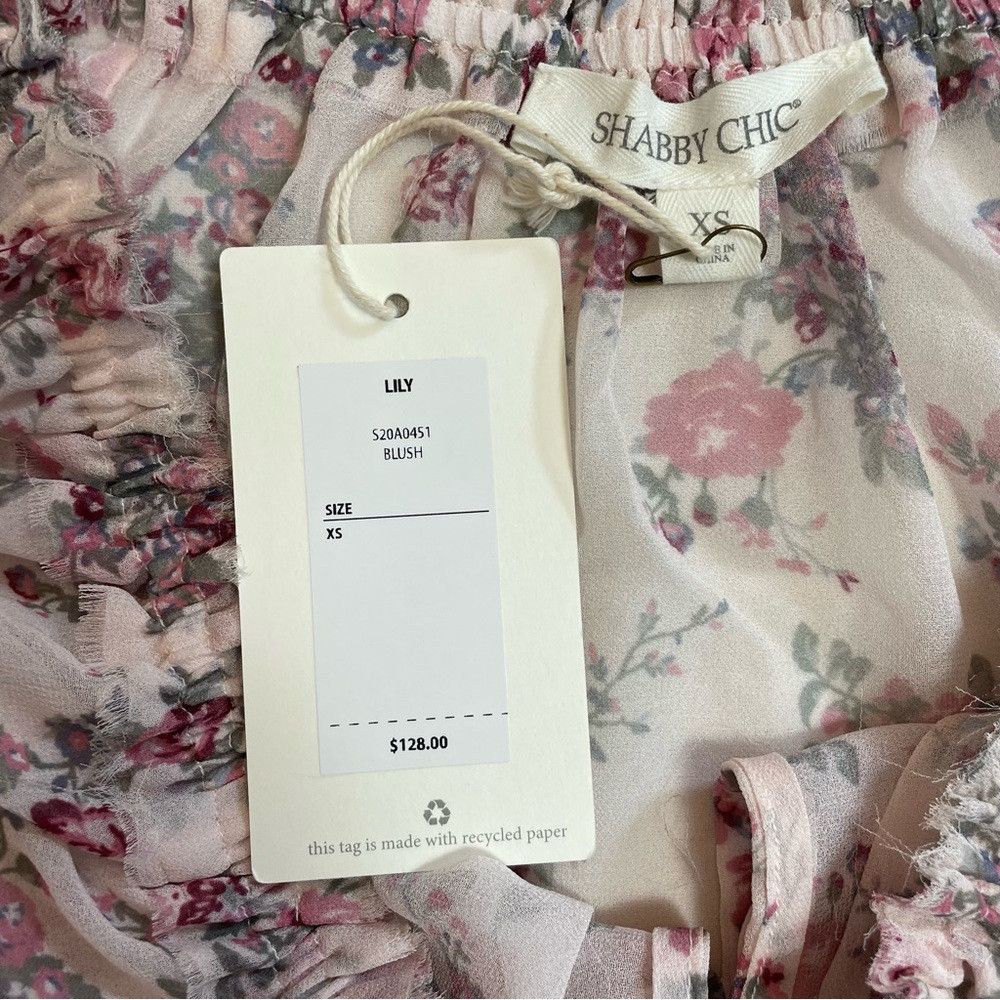 Other NWT New $128 Shabby Chic Lily Tiered Flounce Floral Dress S Size XS / US 0-2 / IT 36-38 - 7 Thumbnail