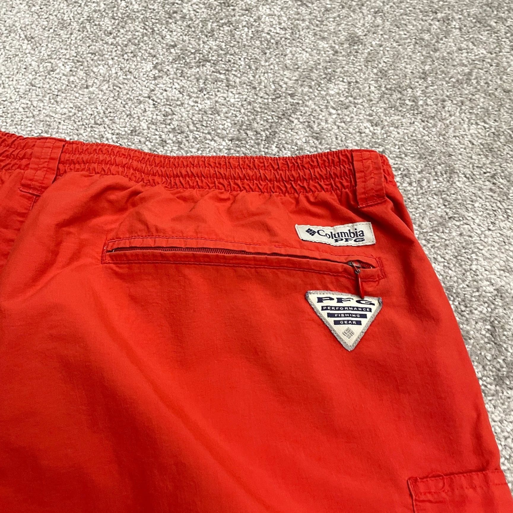 Vintage Columbia Shorts Mens XXL Red Water Trunks Elastic Waist Swim PFG Omni Shade Size US 39 - 3 Thumbnail