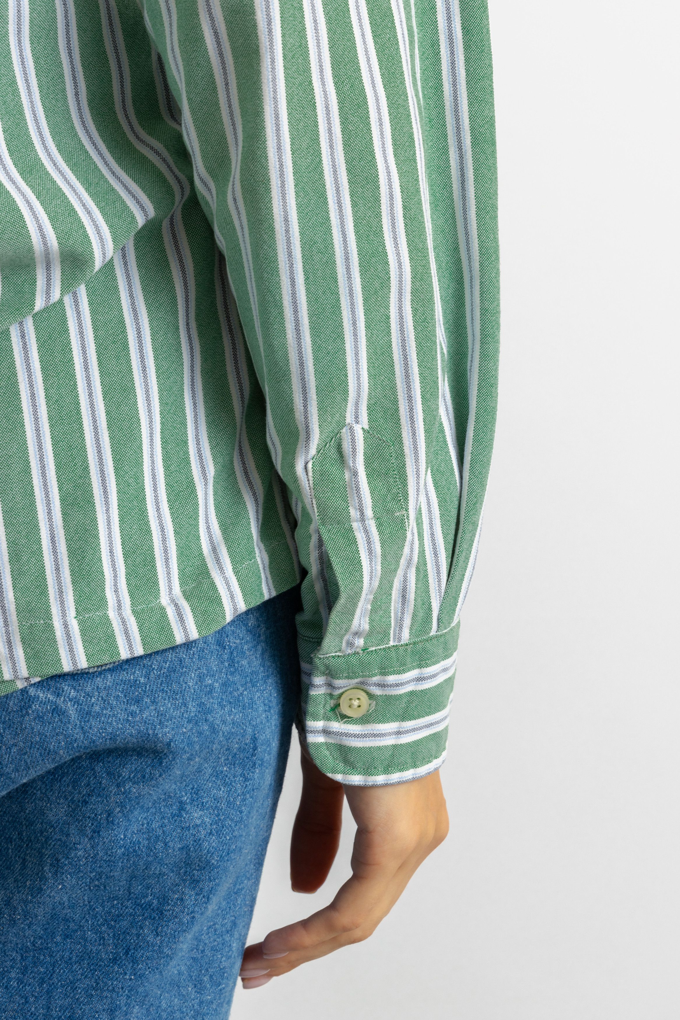 Ralph Lauren Woman Ralph Lauren Green Striped Candy Shirt 8697 Size M / US 6-8 / IT 42-44 - 7 Thumbnail