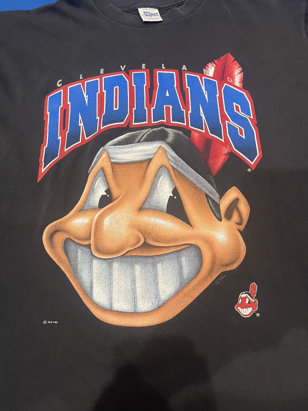 Salem Sportswear × Vintage Cleveland Indians T Shirt Size US L / EU 52-54 / 3 - 4 Thumbnail