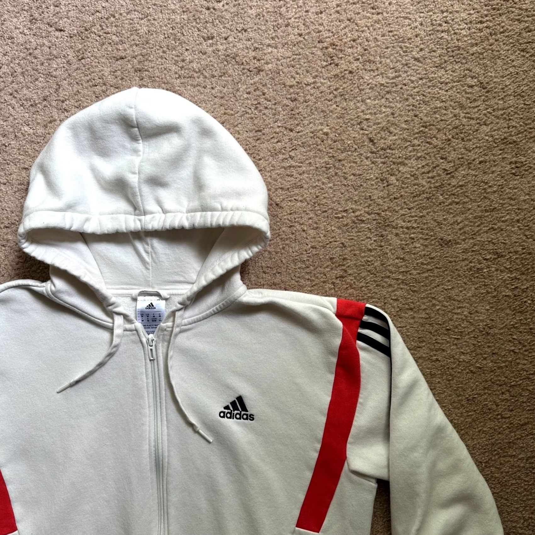 Adidas Adidas Hoodie Womens Medium Full Zip White Pockets Sweatshirt Size M / US 6-8 / IT 42-44 - 5 Thumbnail
