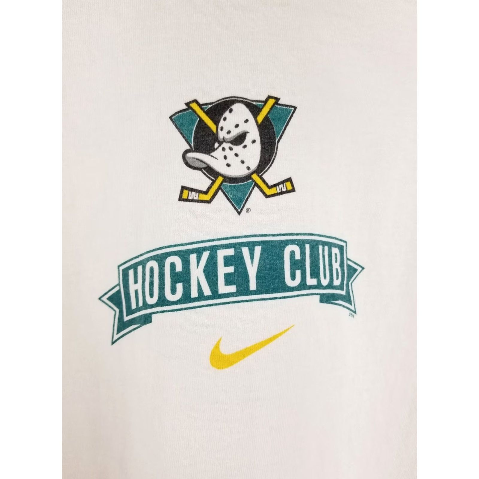 Nike VINTAGE 90' Nike Mighty Ducks NHL Hockey T-Shirt White Cotton SZ XL Mens Size US XL / EU 56 / 4 - 3 Thumbnail