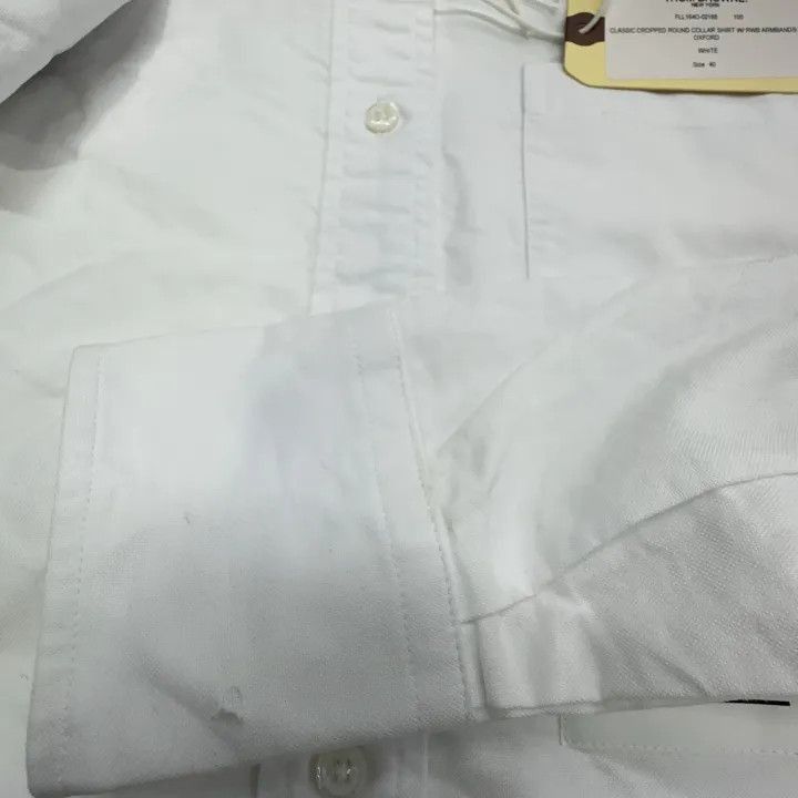 Thom Browne Thom Browne White Crop Long Sleeve Shirt -2507 Size M / US 6-8 / IT 42-44 - 9 Thumbnail