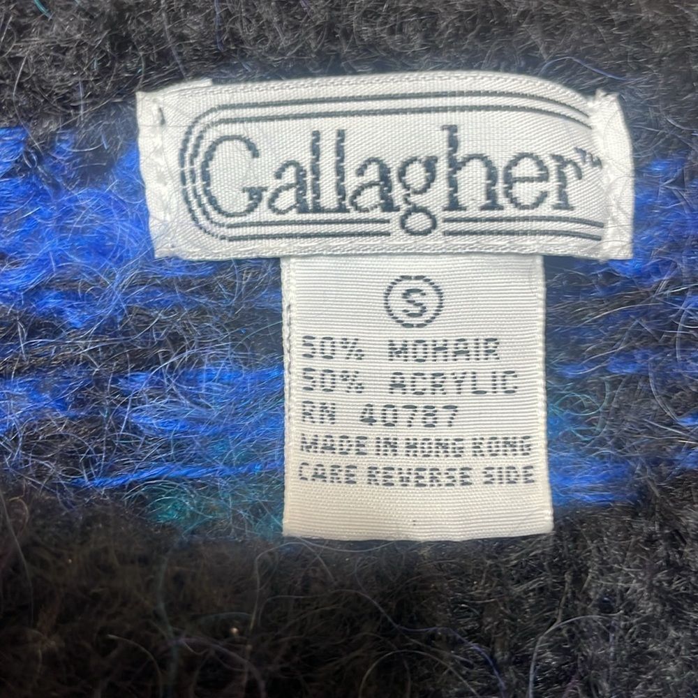 Vintage 80s Vintage Gallagher Crewneck Blue and Black Patterned Moha Size US S / EU 44-46 / 1 - 3 Thumbnail