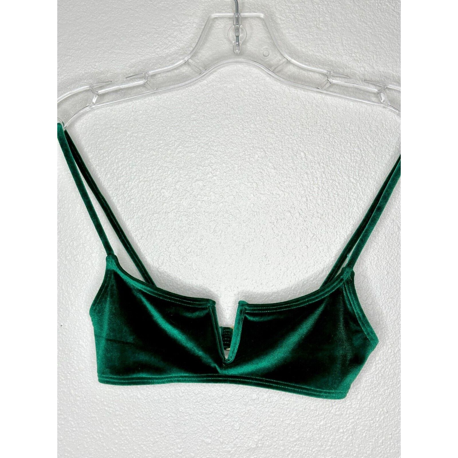 Other South Beach Green Velvet V-Cutout Bikini Top Gold Hardware 6 Size S / US 4 / IT 40 - 3 Thumbnail