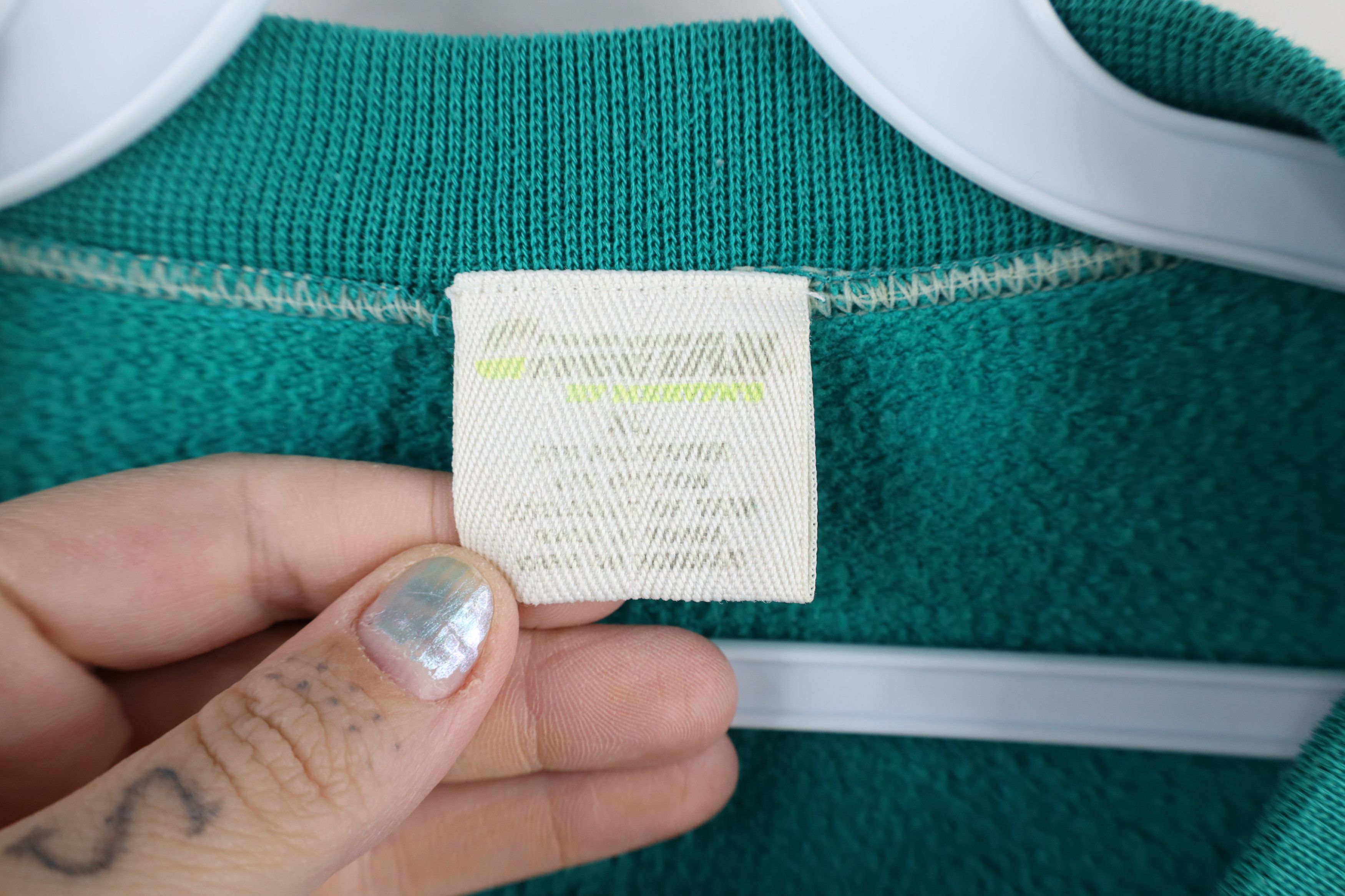 Vintage Vintage 90s Streetwear Blank Crewneck Sweatshirt Teal Size US XL / EU 56 / 4 - 9 Thumbnail