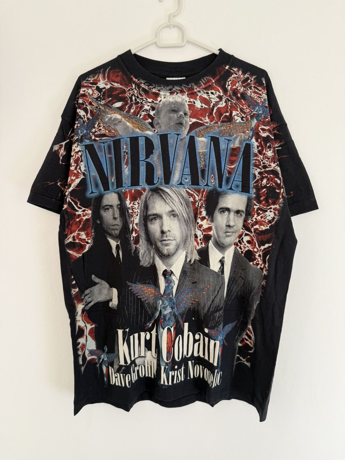 Vintage Kurt Cobain Nirvana vintage t shirt merch xl all overprint Size US XL / EU 56 / 4 - 2 Thumbnail