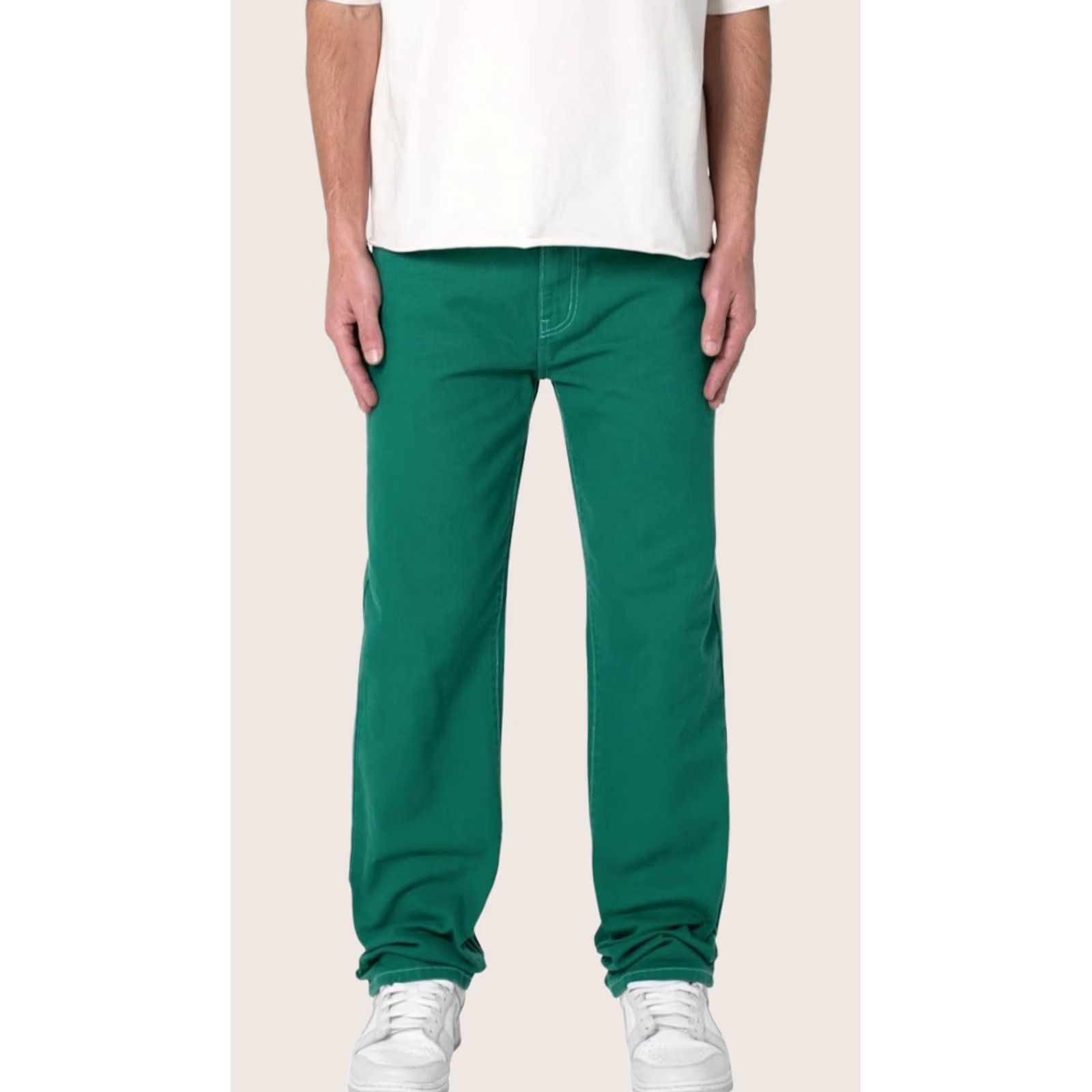 MNML mnml Jeans - Denim - Green - V523 Contrast Stitch - Size 31 - 100% Cotton - Button Zip - Streetwear - Men Size US 31 - 1 Thumbnail