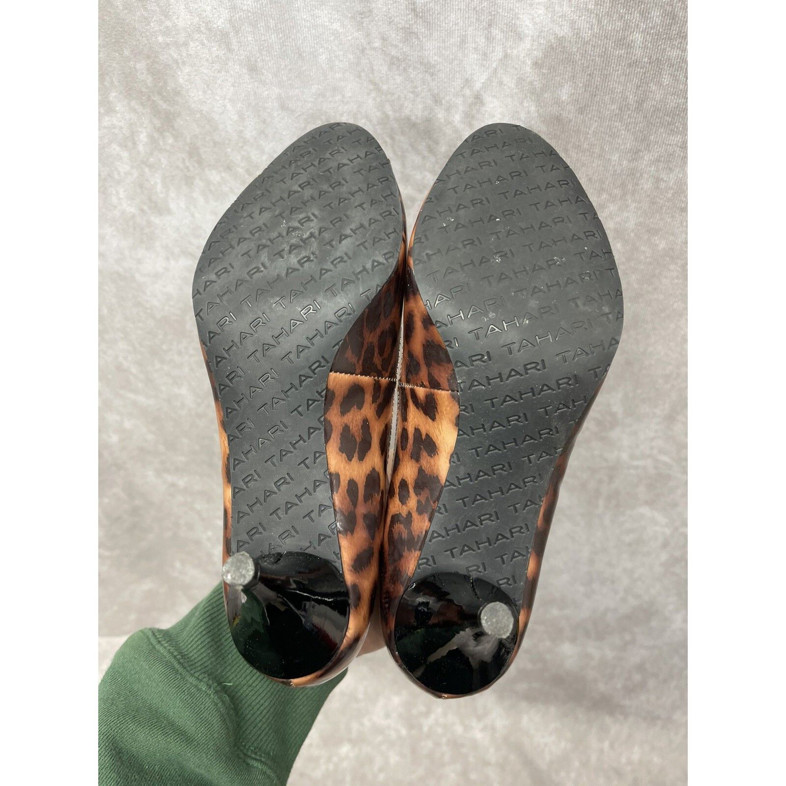 Other TAHARI Marie Women's Leather Leopard Open Toe Heel Pumps Sho Size US 4.5 / IT 34.5 - 8 Thumbnail