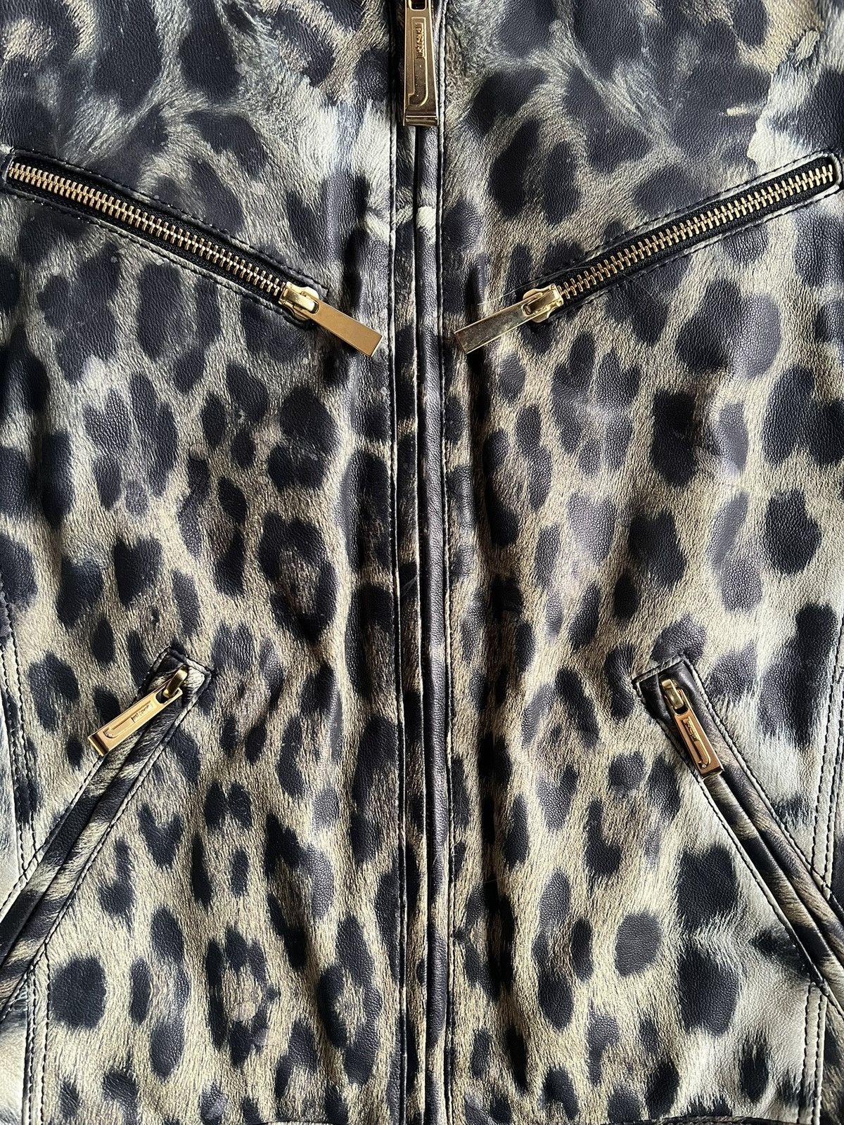 Just Cavalli Just Cavalli Leopard Leather Jacket Size US M / EU 48-50 / 2 - 2 Thumbnail