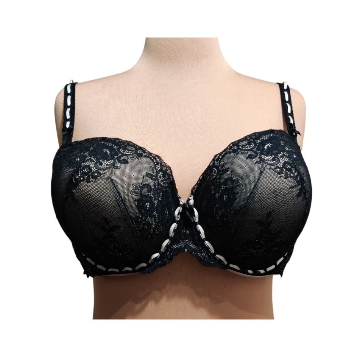 Torrid Torrid 44C Black Lace Underwire Bra Plus Size Pinup Gothic L Size ONE SIZE - 1 Thumbnail