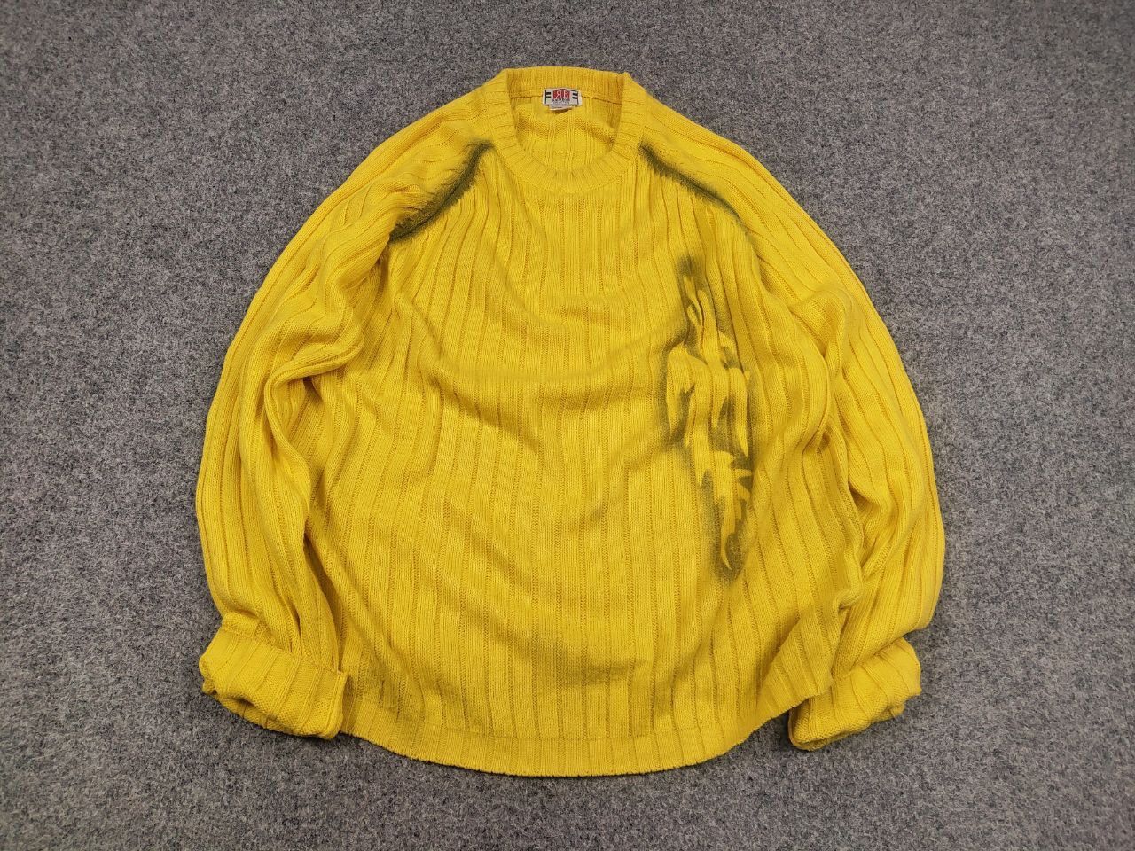 If Six Was Nine Vtg Y2K Hysteric Glamour Style Opium Yellow ribbed sweater Size US M / EU 48-50 / 2 - 2 Thumbnail