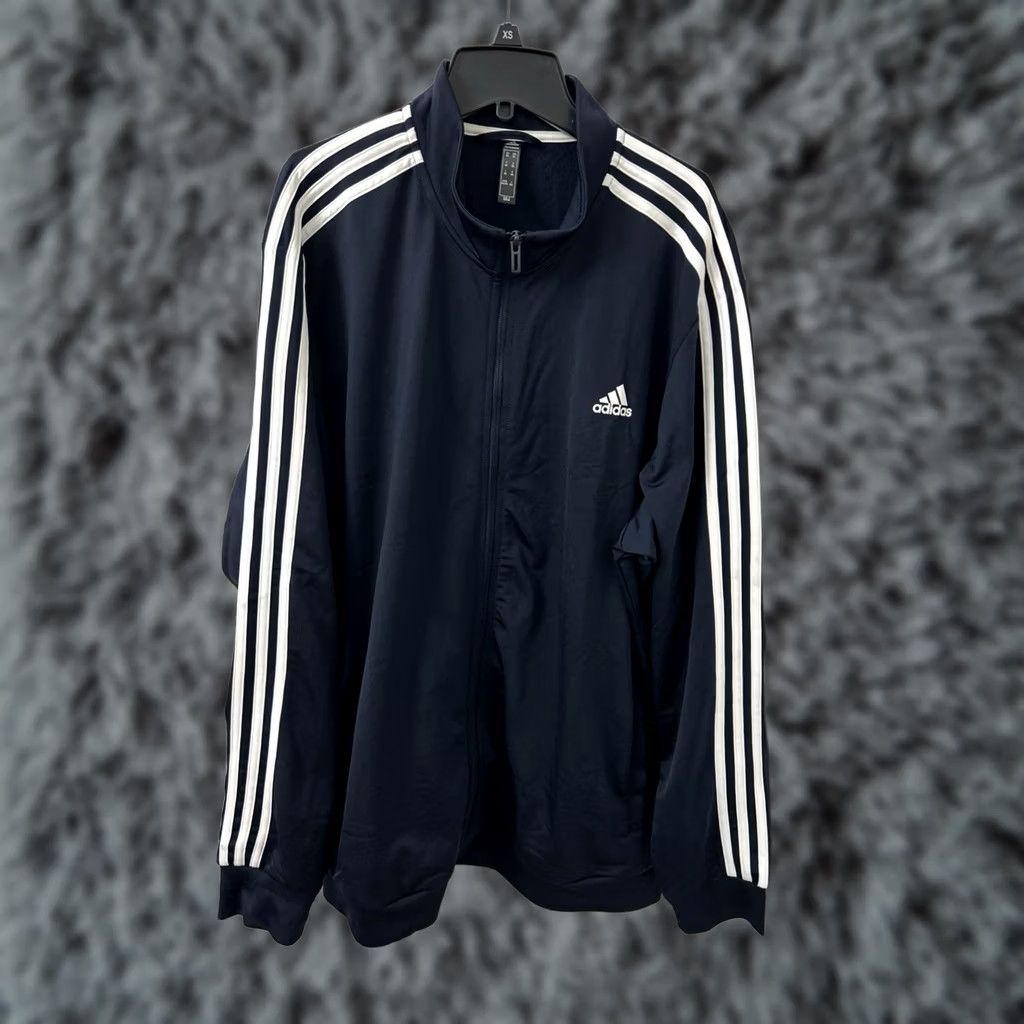 Adidas Adidas Track Jacket Mens 2XL Navy Blue Primegreen 3 Stripe Full Zip L/S Size US XXL / EU 58 / 5 - 1 Thumbnail