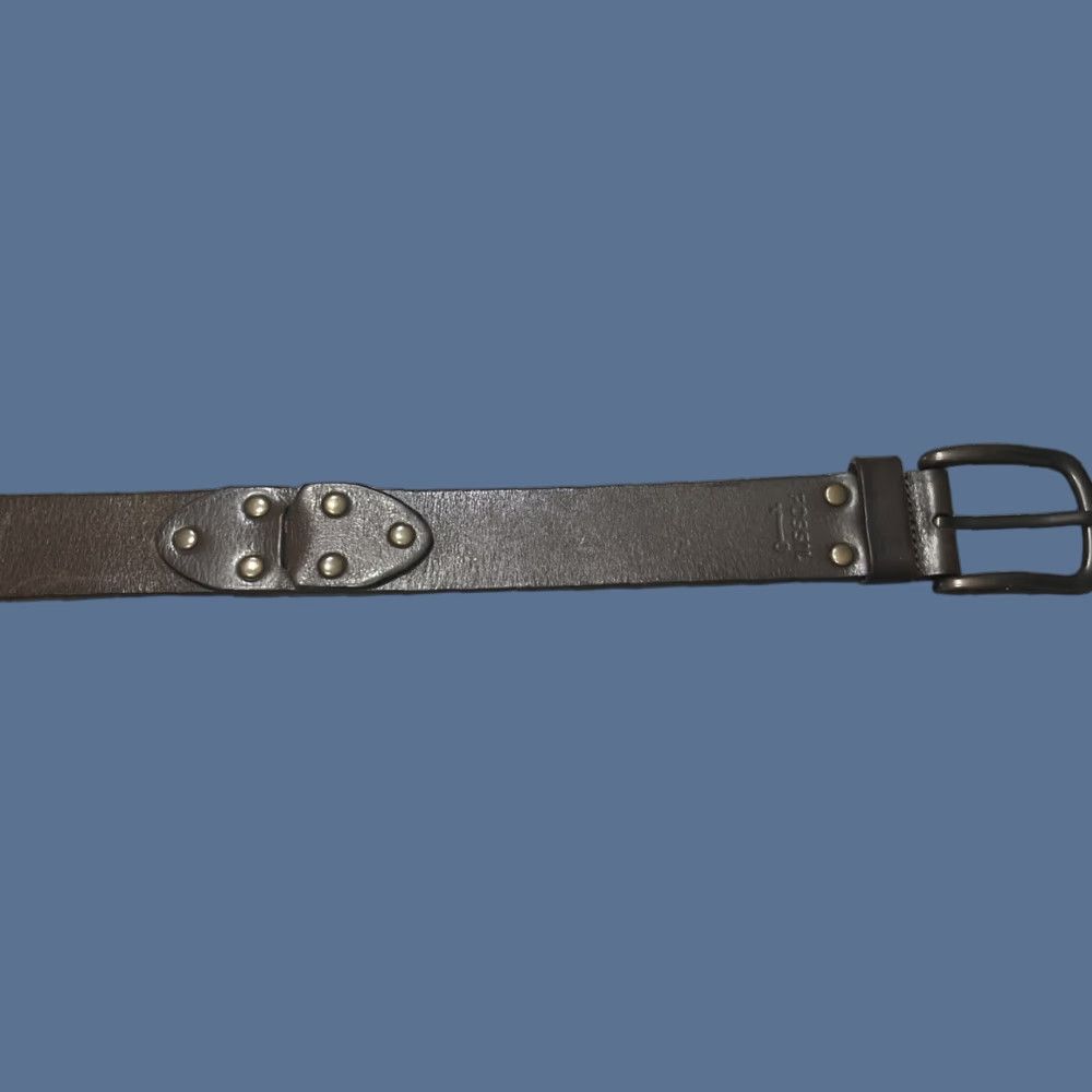 Fossil Fossil Brown Leather Belt Link BT3707020 Size L Belt Western Women Cowgirl Buckle Solid Pattern Buckle Brown Leather Western Theme 34-35 in Waist Size ONE SIZE - 1 Thumbnail