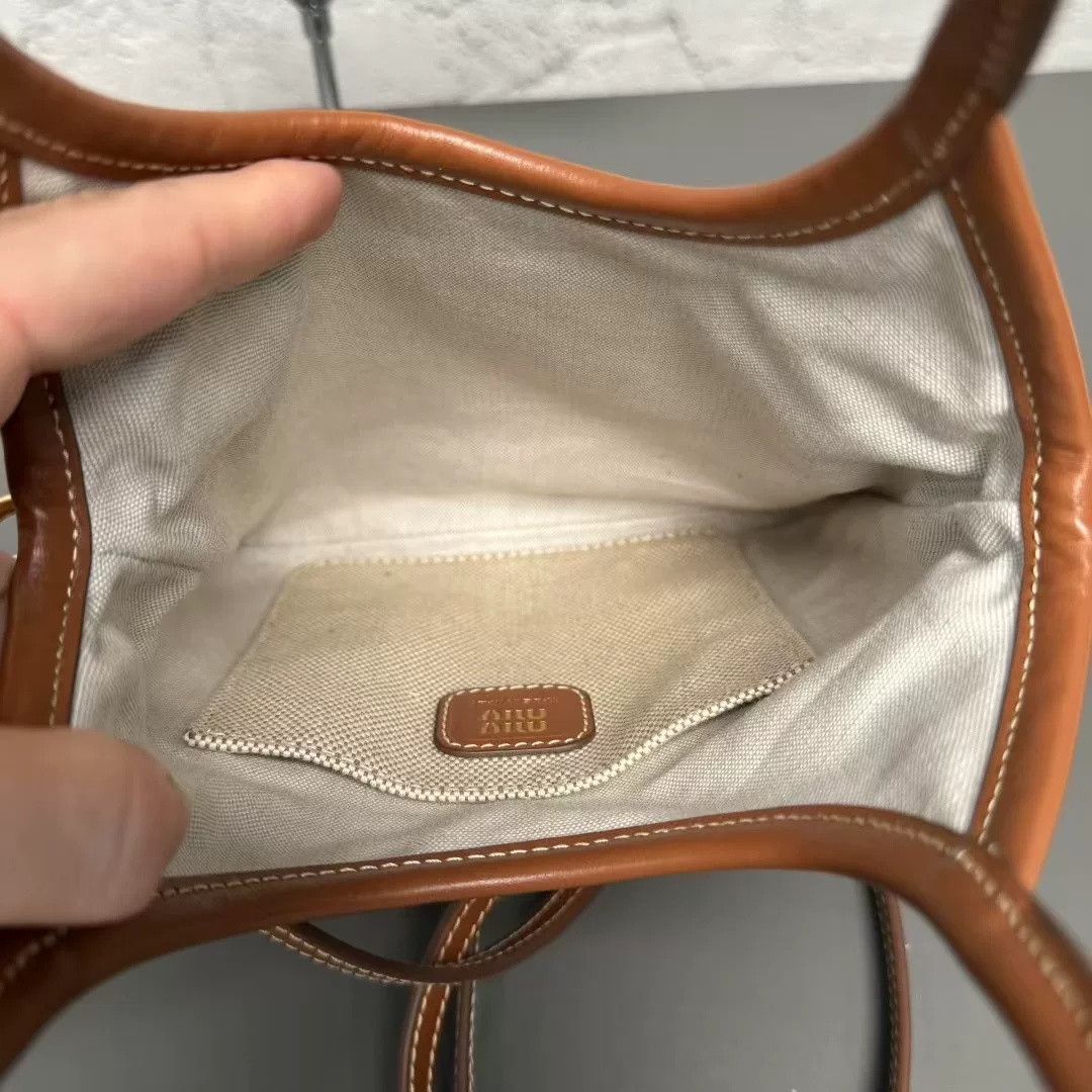 Miu Miu Miu Miu White Brown Canvas Tote Bag Size US 26 / EU 42 - 8 Thumbnail