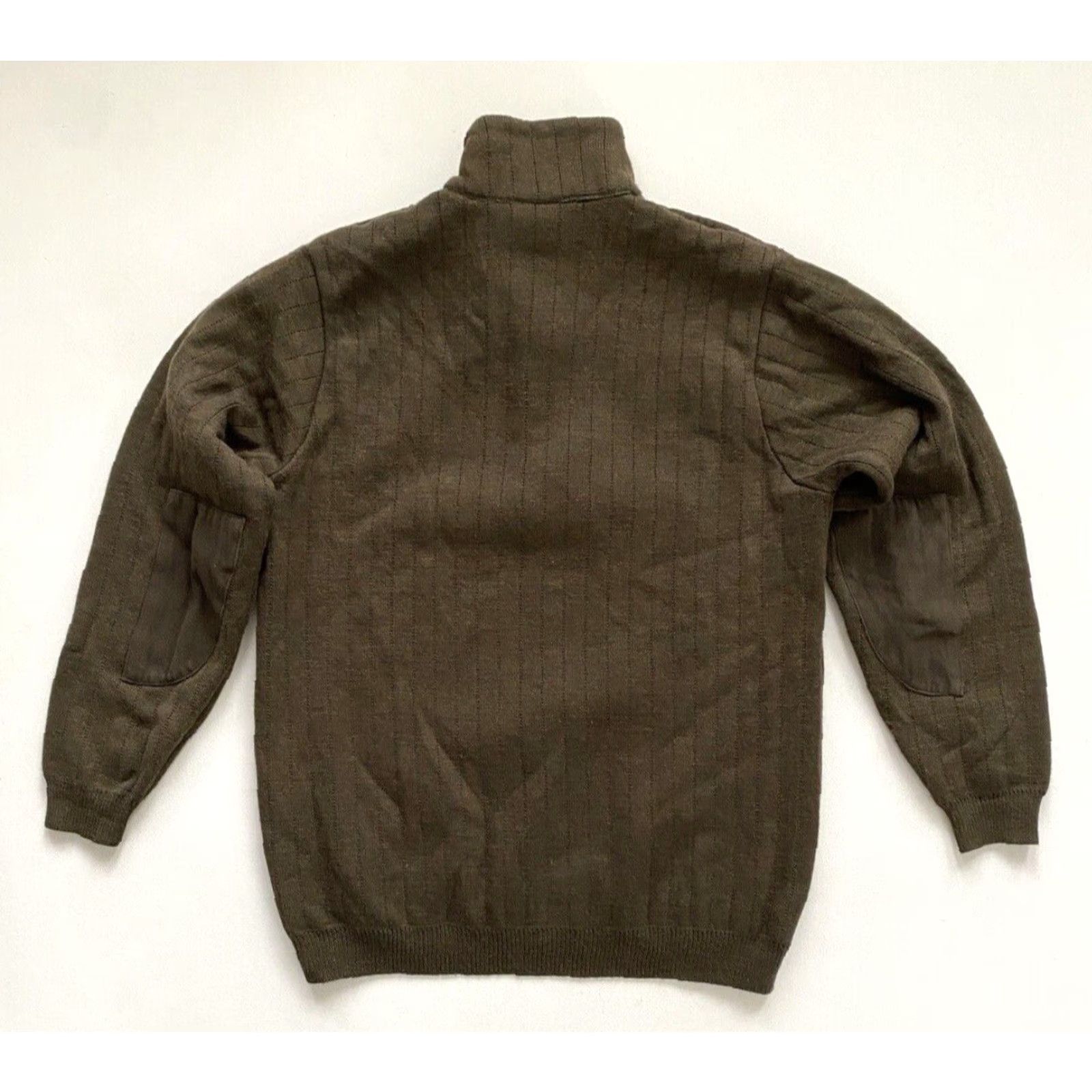 Vintage Quiltknit Men's Sweater 1/4 Zip Wool Hunting Mock Neck Forest Green M Size US M / EU 48-50 / 2 - 6 Thumbnail
