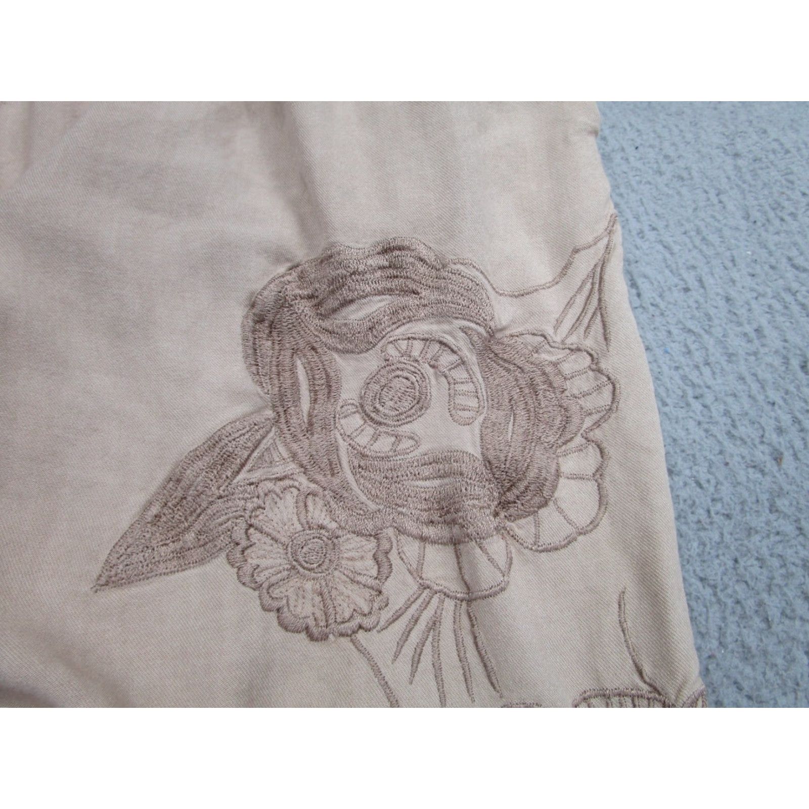 Vintage Loyd/Ford Pants Womens 4 Beige Embroidered Palm Springs Crop Ankle Pull-On Size 27" / US 4 / IT 40 - 4 Thumbnail