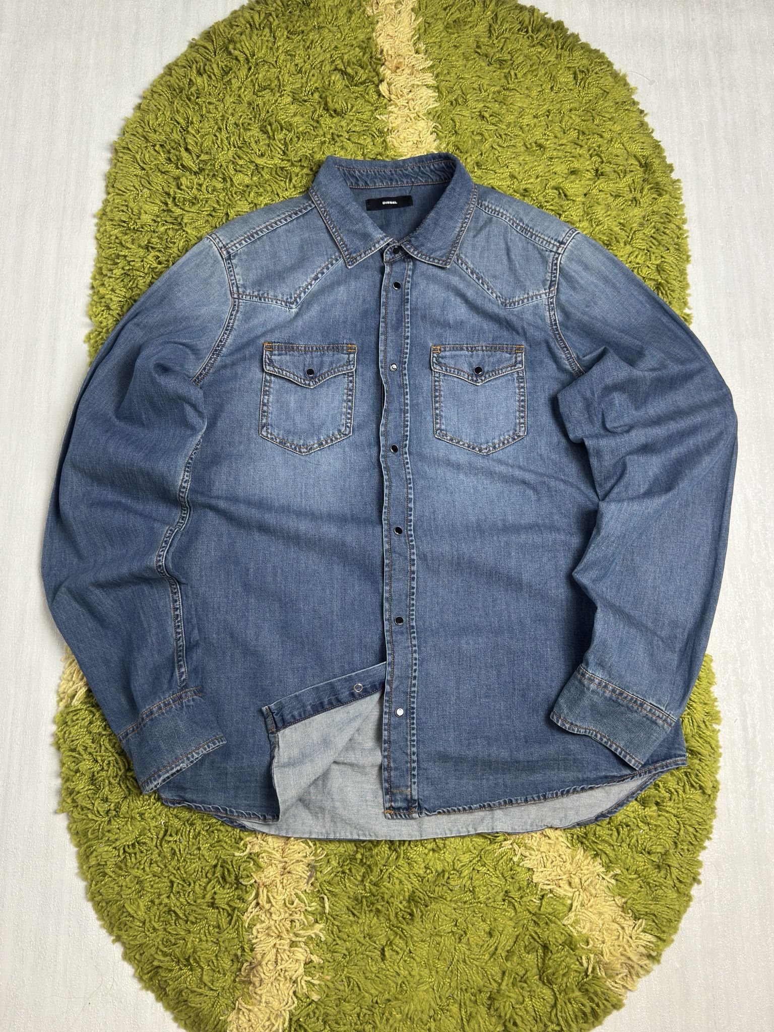 Diesel × Vintage Vintage Diesel Industry Jeans Shirt Button Up Y2K Size US M / EU 48-50 / 2 - 1 Thumbnail
