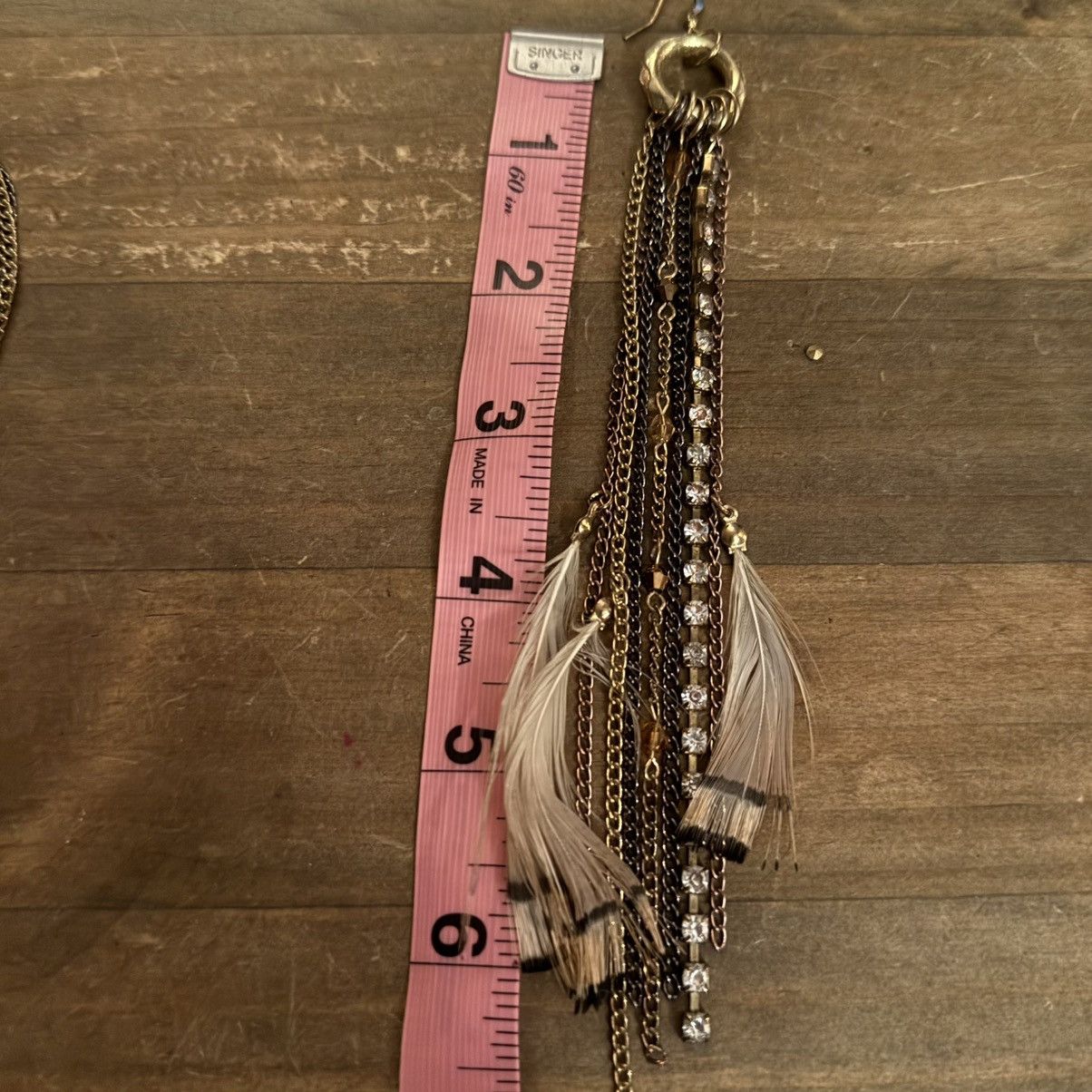 Other Arden B long chain and feathers dangle earrings Size ONE SIZE - 5 Thumbnail