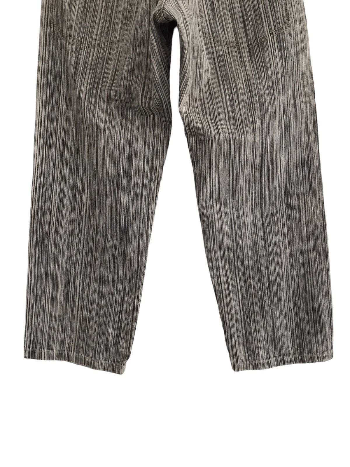 Japanese Brand LBRO Denim Products Japan Asymmetrical Striped Baggy Jeans Size US 30 / EU 46 - 13 Thumbnail